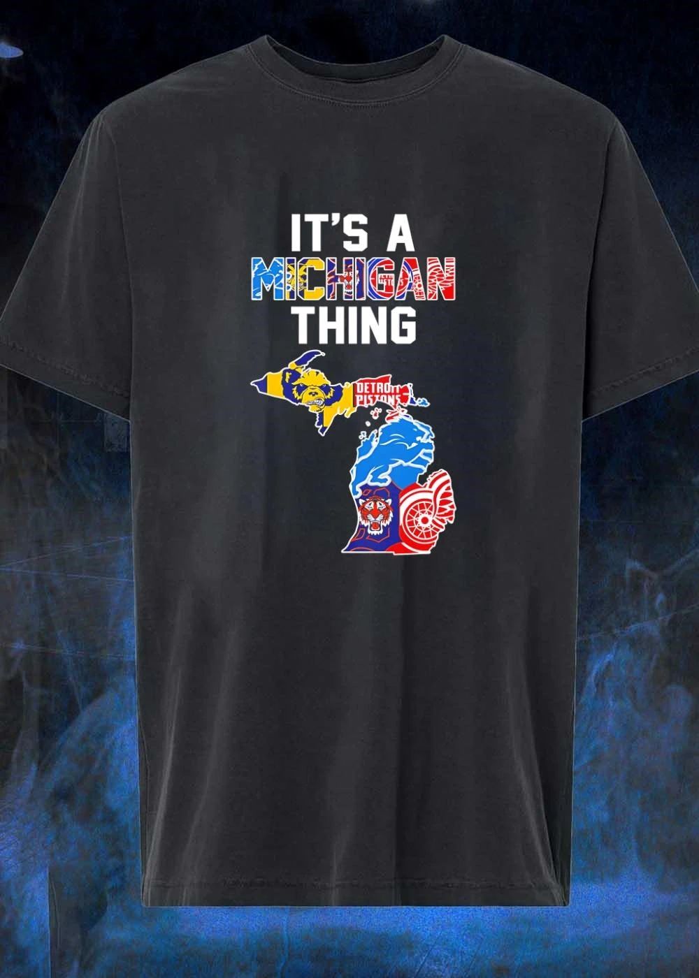 It's A Michigan Thing Sports Teams Map Logos - Adult & Kids T-Shirts, Sweatshirts & Hoodies apparel design preview 1