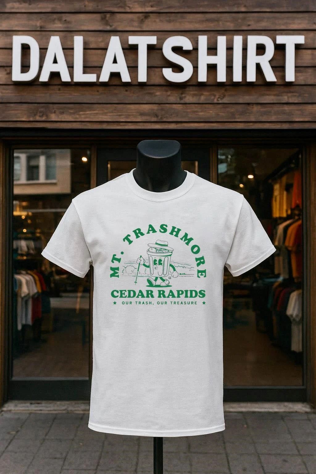 Mt. Trashmore Cedar Rapids Our Trash Treasure cartoon - Adult & Kids T-Shirts, Sweatshirts & Hoodies apparel design preview 1