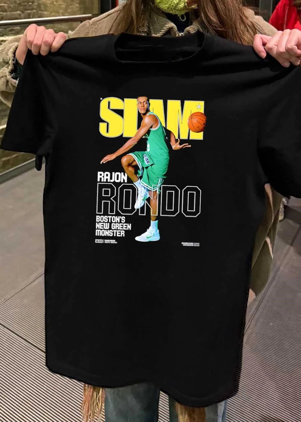 Slam Magazine Cover Rajon Rondo Boston New Green - Adult & Kids T-Shirts, Sweatshirts & Hoodies apparel design preview 2