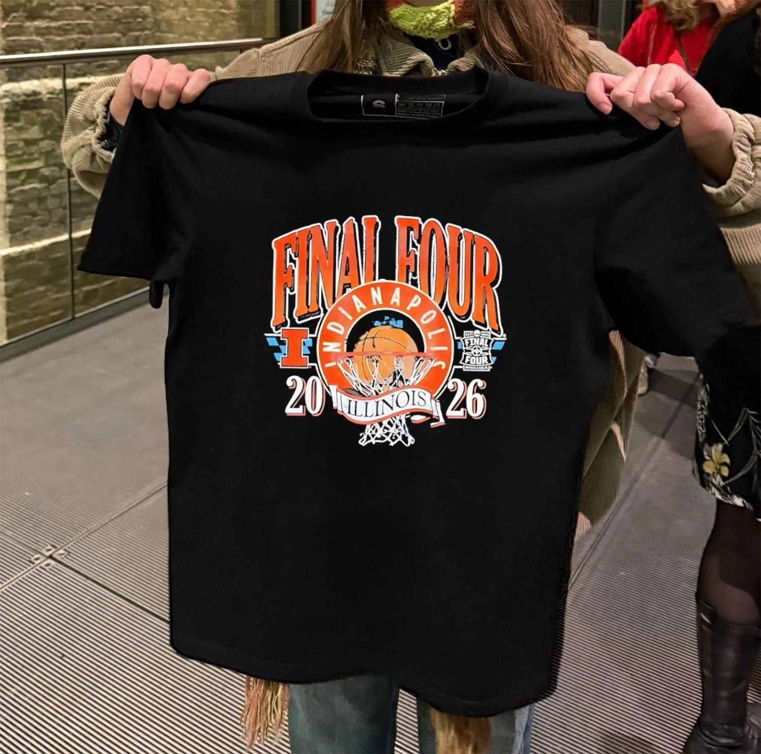 Illinois basketball final four indy vintage - Adult & Kids T-Shirts, Sweatshirts & Hoodies apparel design preview 2