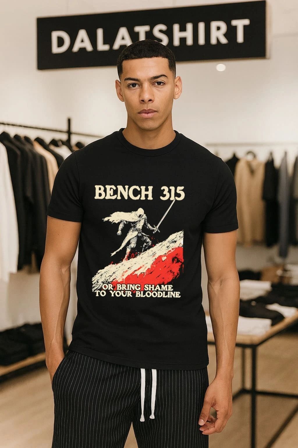 Bench 315 Or Bring Shame To Your Bloodline Knight - Adult & Kids T-Shirts, Sweatshirts & Hoodies apparel design preview 1
