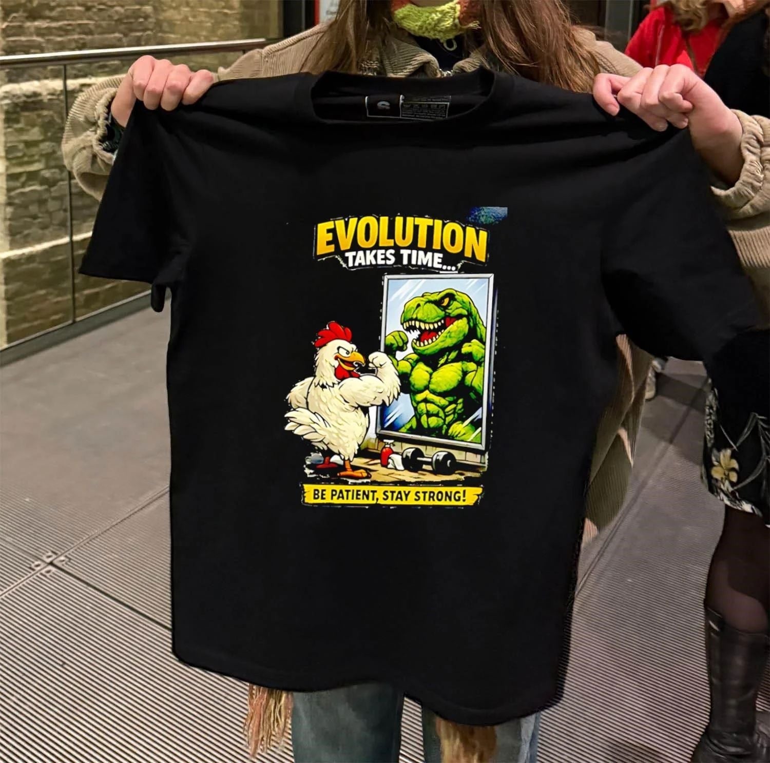 Evolution Takes Time Be Patient Stay Strong - Adult & Kids T-Shirts, Sweatshirts & Hoodies apparel design preview 2