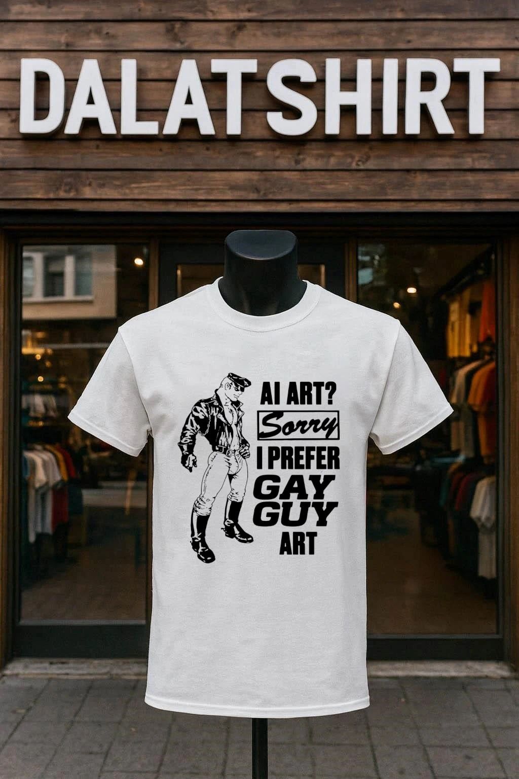 AI Art Sorry I Prefer Gay Guy Leather Biker - Adult & Kids T-Shirts, Sweatshirts & Hoodies apparel design preview 1