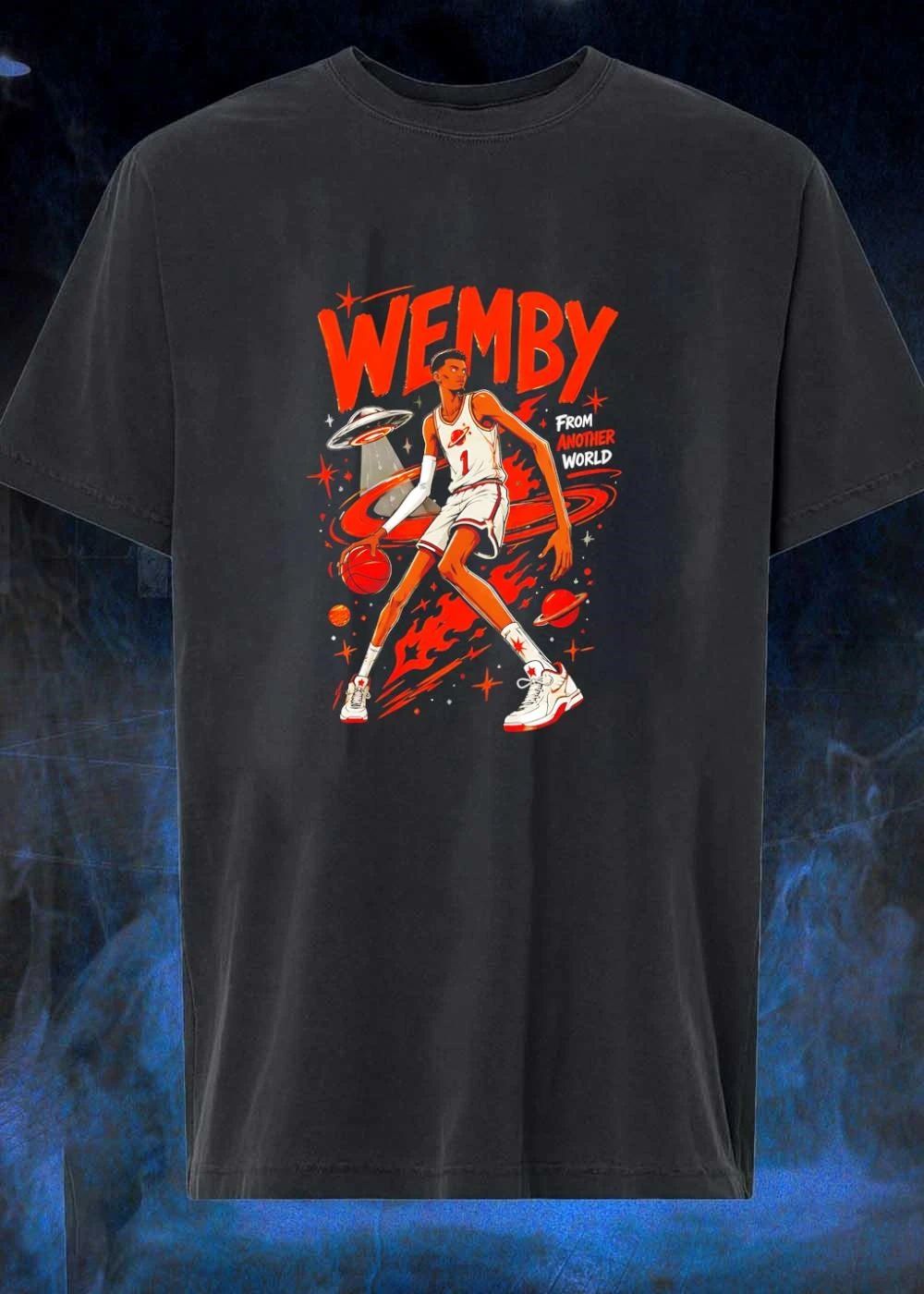 Wemby From Another World Victor Wembanyama Alien - Adult & Kids T-Shirts, Sweatshirts & Hoodies apparel design preview 1