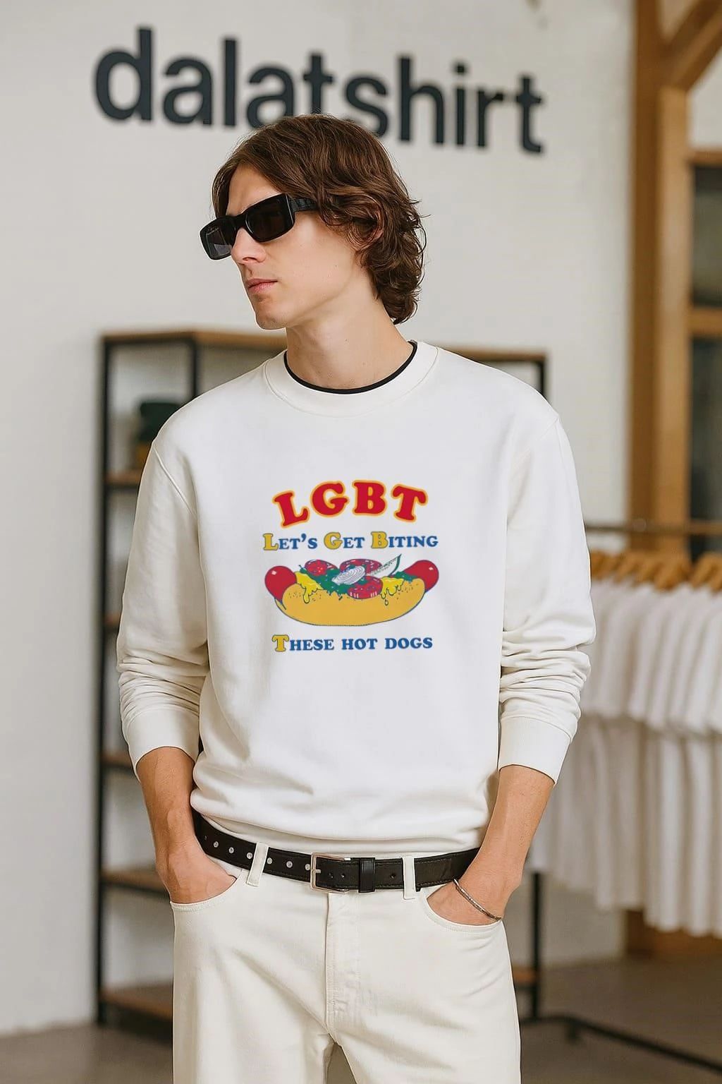 LGBT Let's Get Biting These Hot Dogs - Adult & Kids T-Shirts, Sweatshirts & Hoodies apparel design preview 2