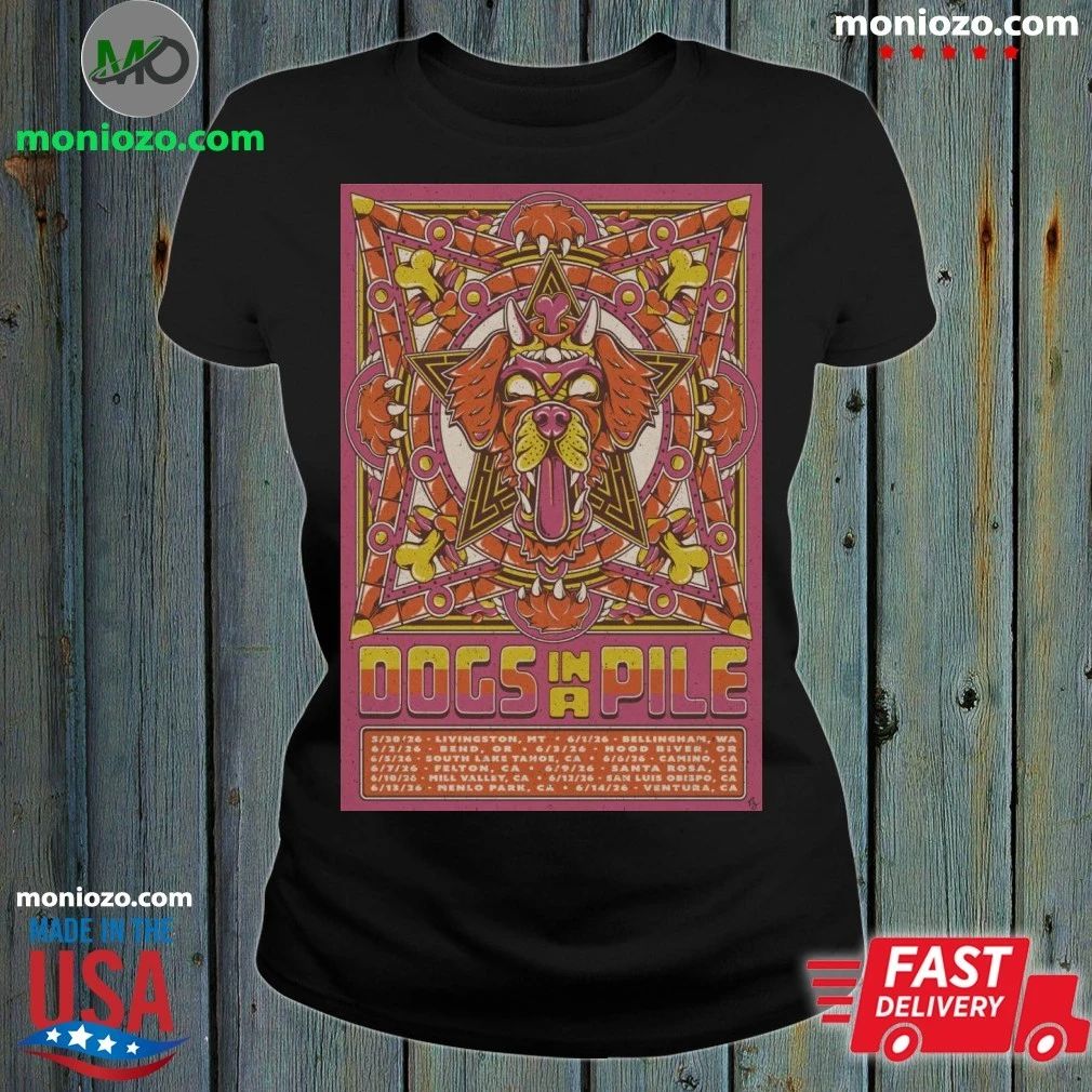 New Dogs In A Pile Tour 2026 Poster - Adult & Kids T-Shirts, Sweatshirts & Hoodies apparel design preview 1