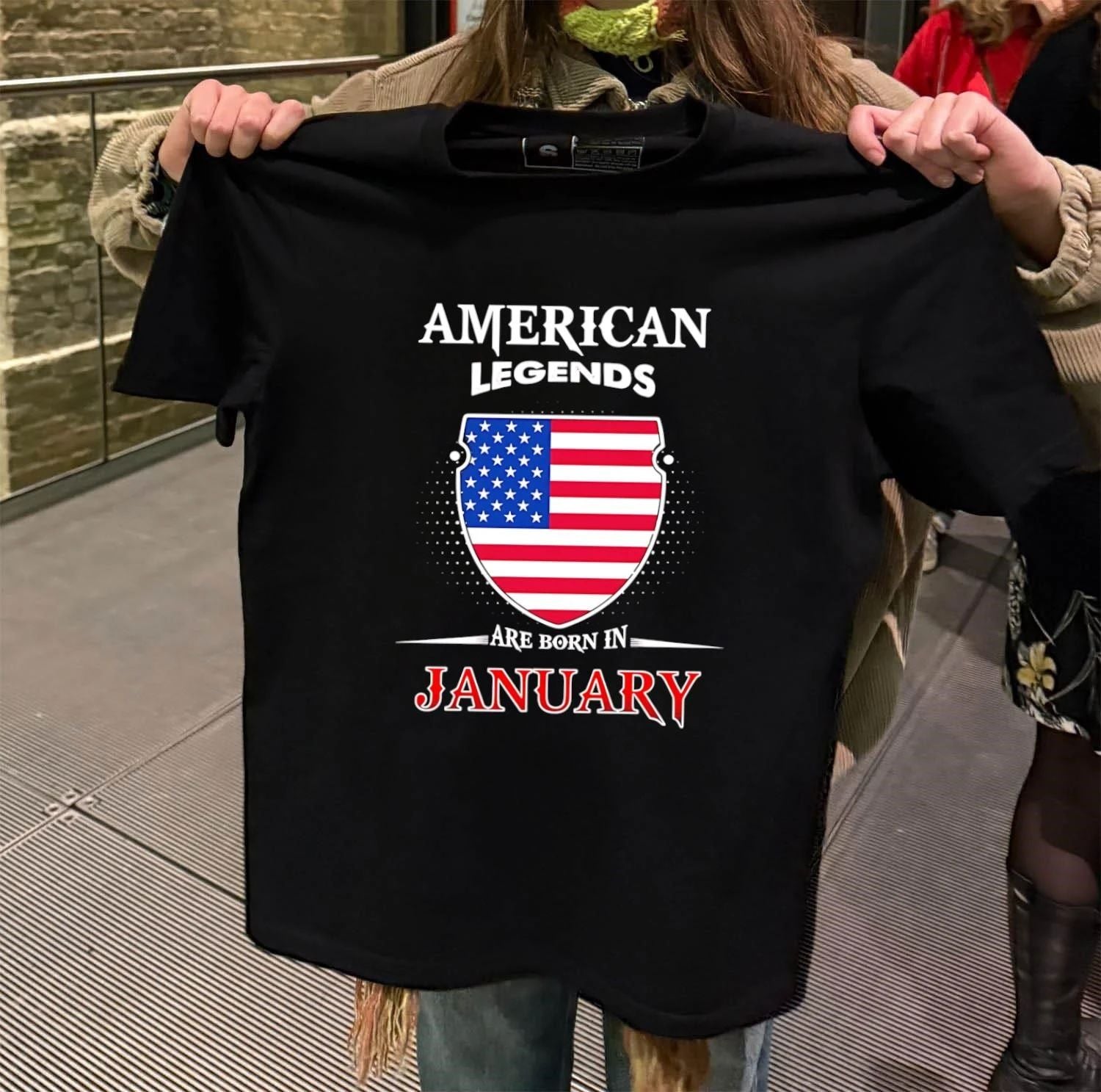 American Legends Are Born In January - Adult & Kids T-Shirts, Sweatshirts & Hoodies apparel design preview 2
