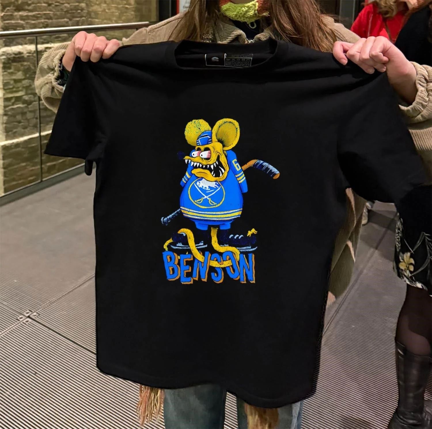 Buffalo Sabres Benson hockey Ed Roth Rat Fink - Adult & Kids T-Shirts, Sweatshirts & Hoodies apparel design preview 2