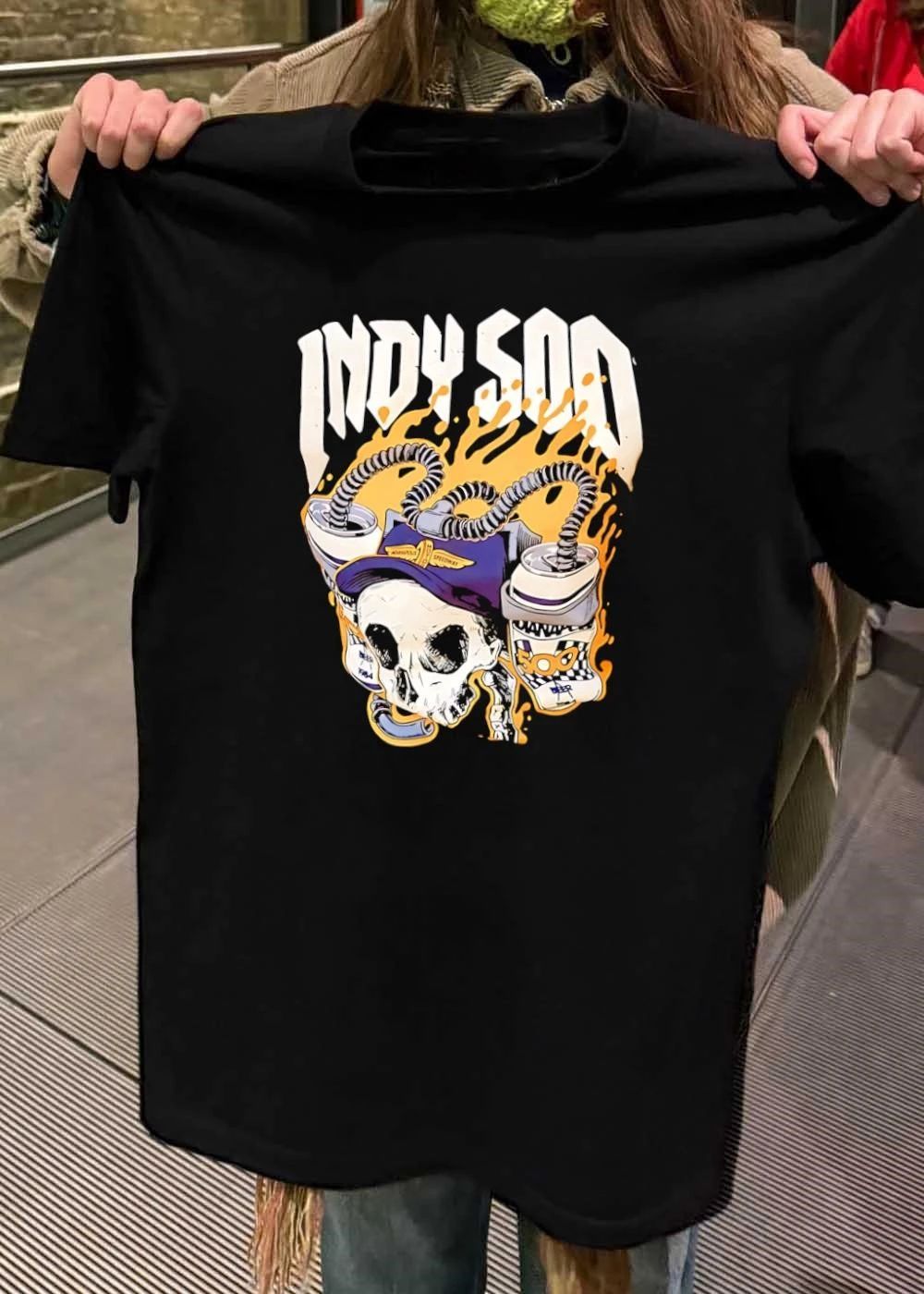 Indy 500 Skull Wearing Cap Drinking Beer - Adult & Kids T-Shirts, Sweatshirts & Hoodies apparel design preview 2