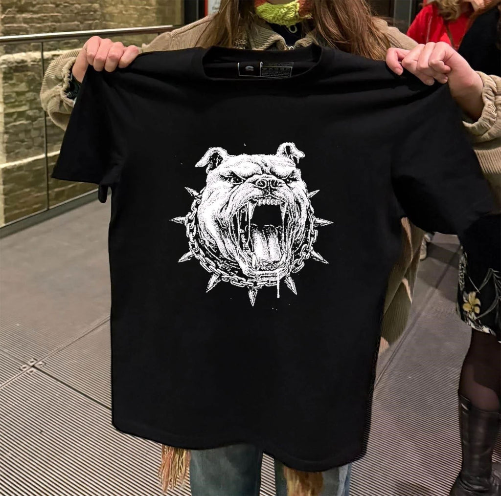 Aggressive Bulldog Head Spiked Collar - Adult & Kids T-Shirts, Sweatshirts & Hoodies apparel design preview 2