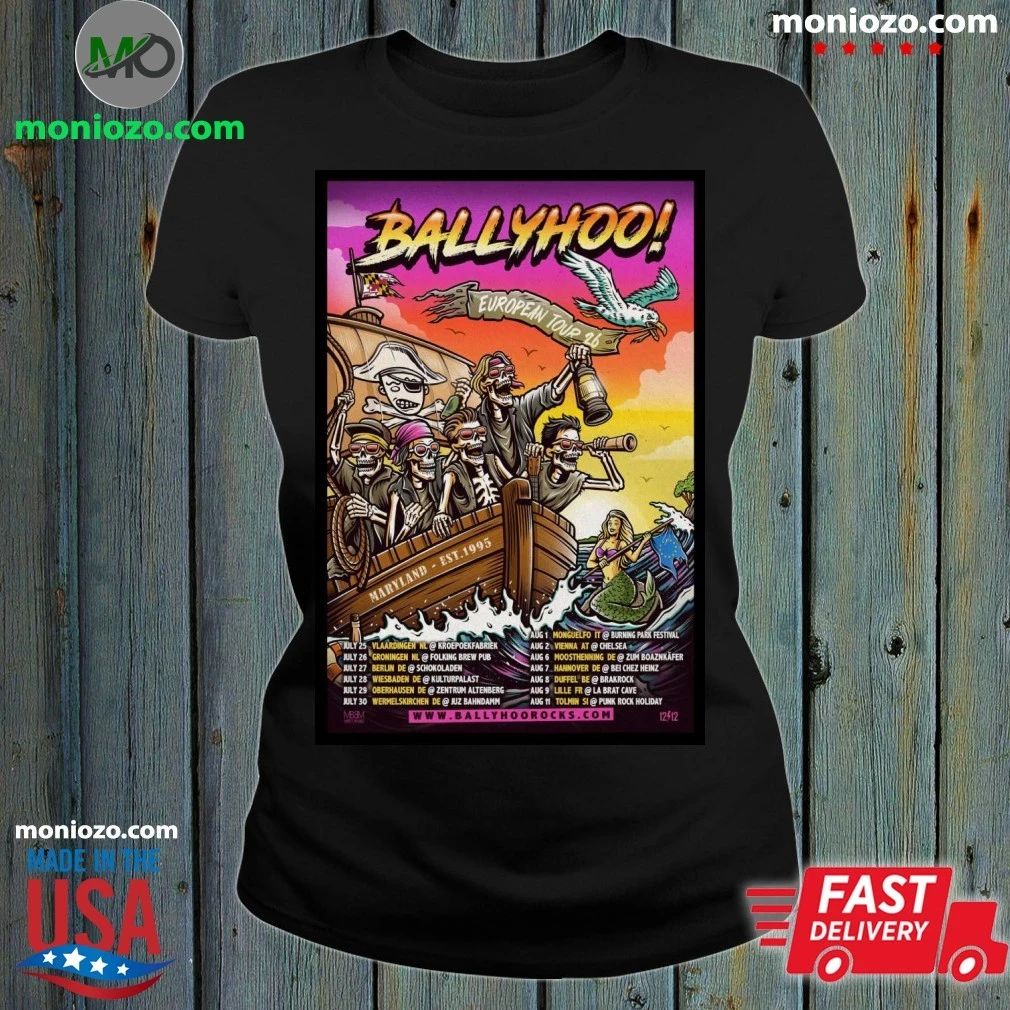 Original New BALLYHOO! European Tour 2026 Poster - Adult & Kids T-Shirts, Sweatshirts & Hoodies apparel design preview 1
