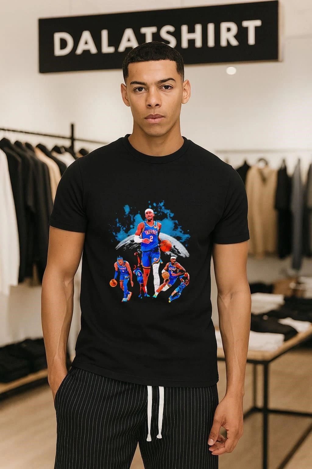 Shai Gilgeous-Alexander Okc Playoff Thunder Up - Adult & Kids T-Shirts, Sweatshirts & Hoodies apparel design preview 1