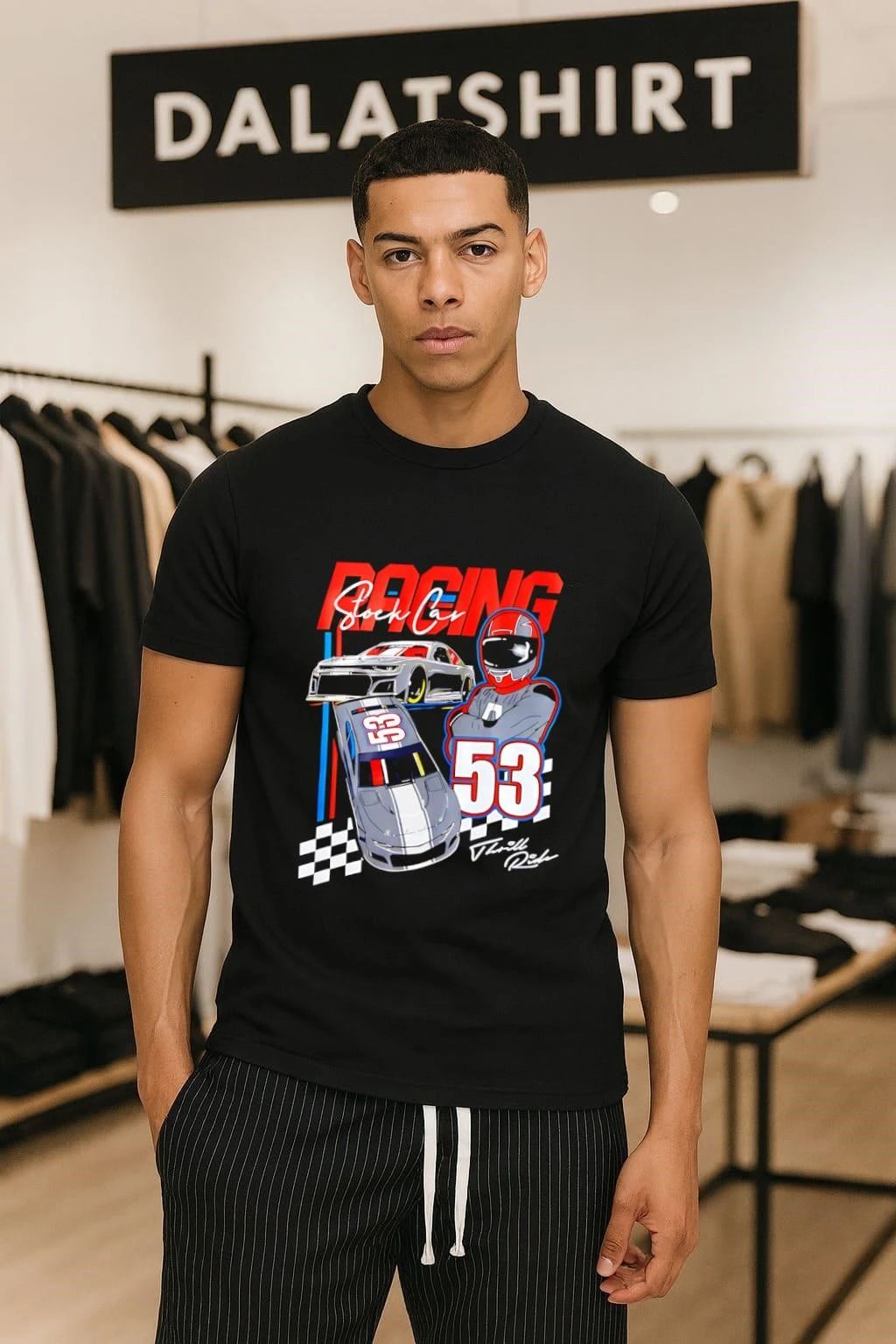 RACING stock car 53 - Adult & Kids T-Shirts, Sweatshirts & Hoodies apparel design preview 1