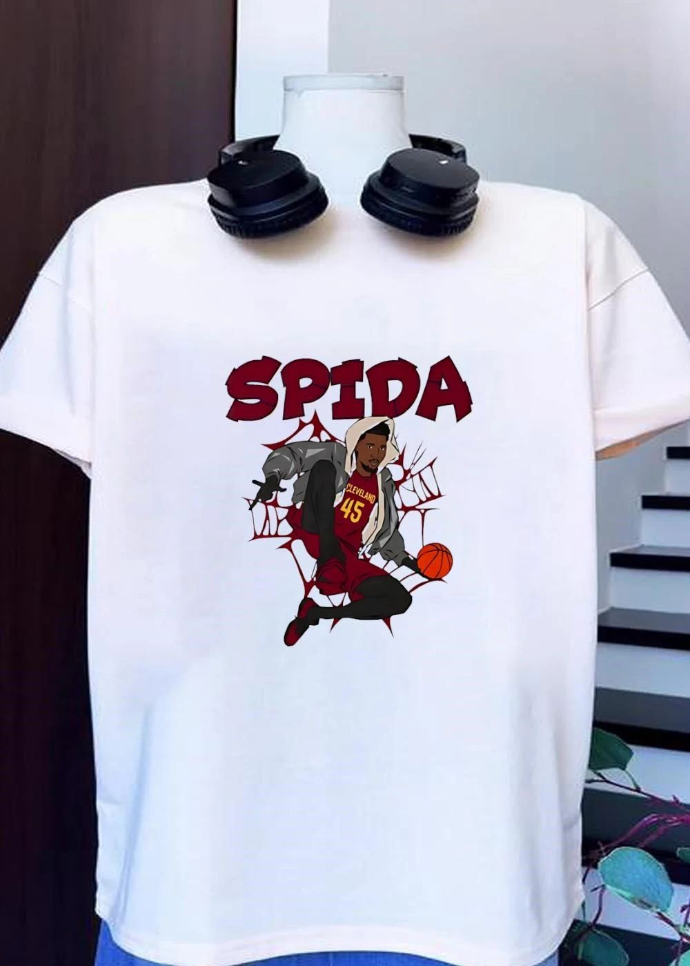SPIDA Cleveland 45 Donovan Mitchell Spider Web - Adult & Kids T-Shirts, Sweatshirts & Hoodies apparel design preview 1