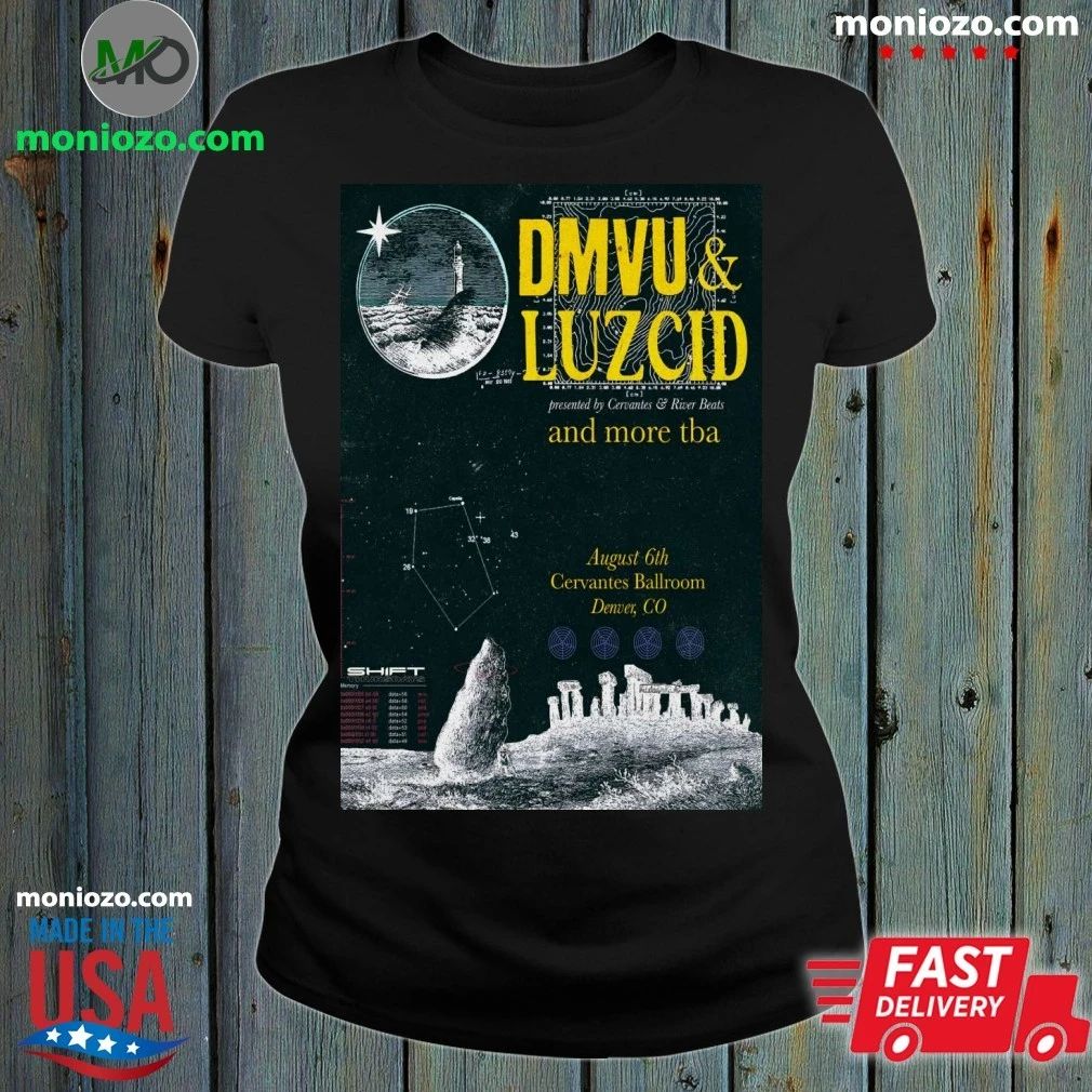 Original DMVU And LUZCID Denver CO 8 6 2026 Poster - Adult & Kids T-Shirts, Sweatshirts & Hoodies apparel design preview 1