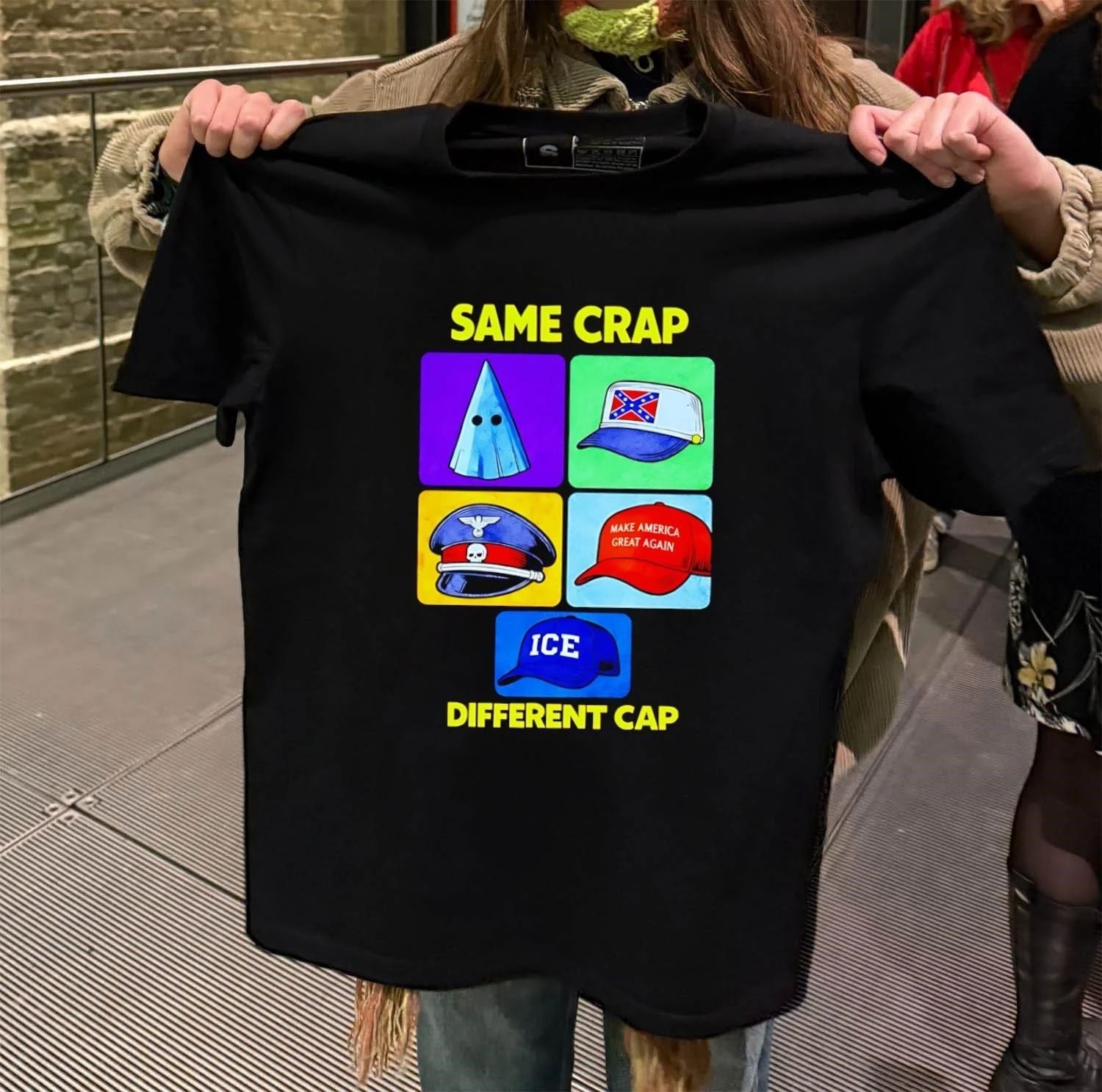 Same Crap Different Cap Political Protest Graphic - Adult & Kids T-Shirts, Sweatshirts & Hoodies apparel design preview 2