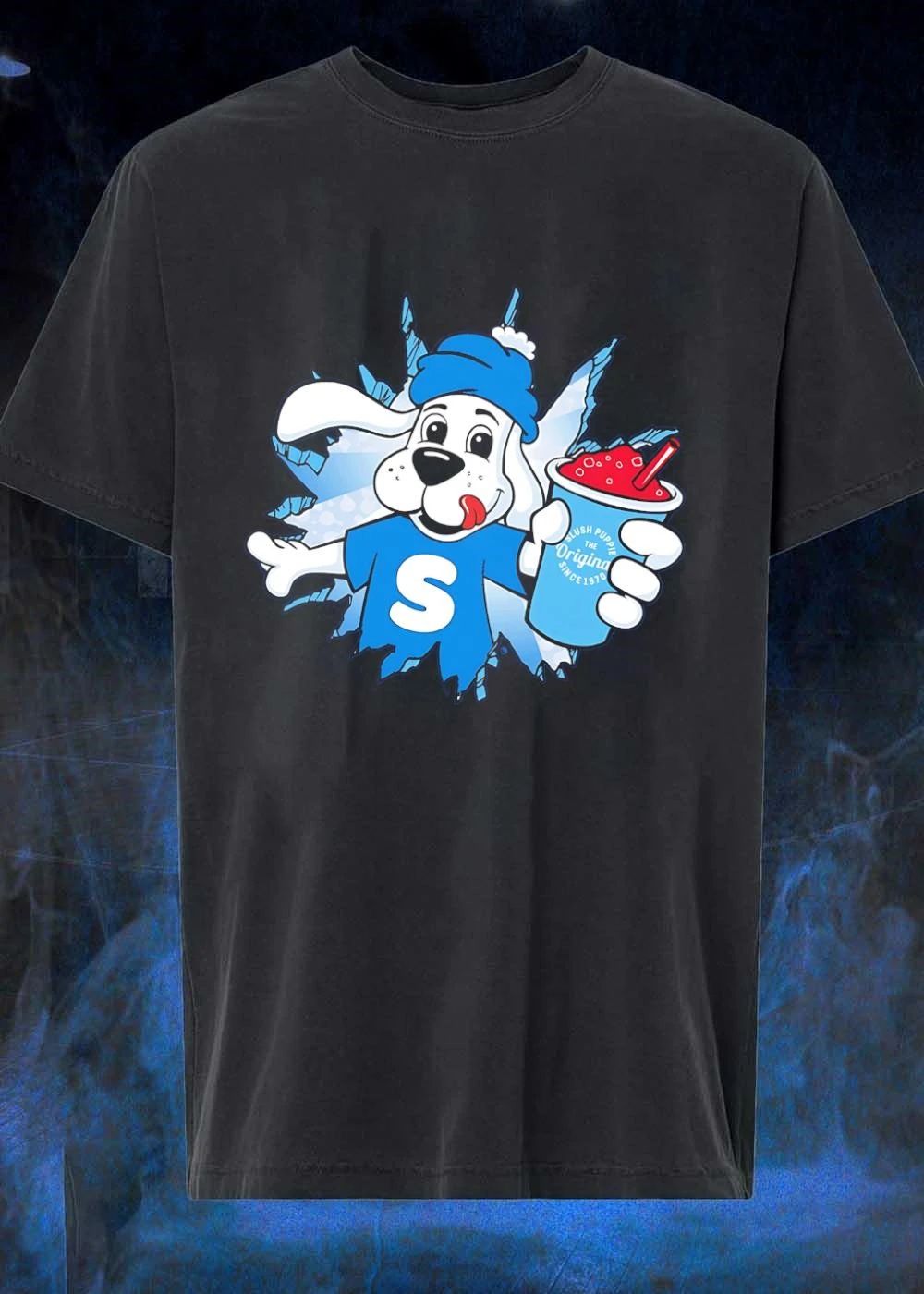 Slush Puppie Mascot Dog S Logo Breaking Ice Slushie - Adult & Kids T-Shirts, Sweatshirts & Hoodies apparel design preview 1