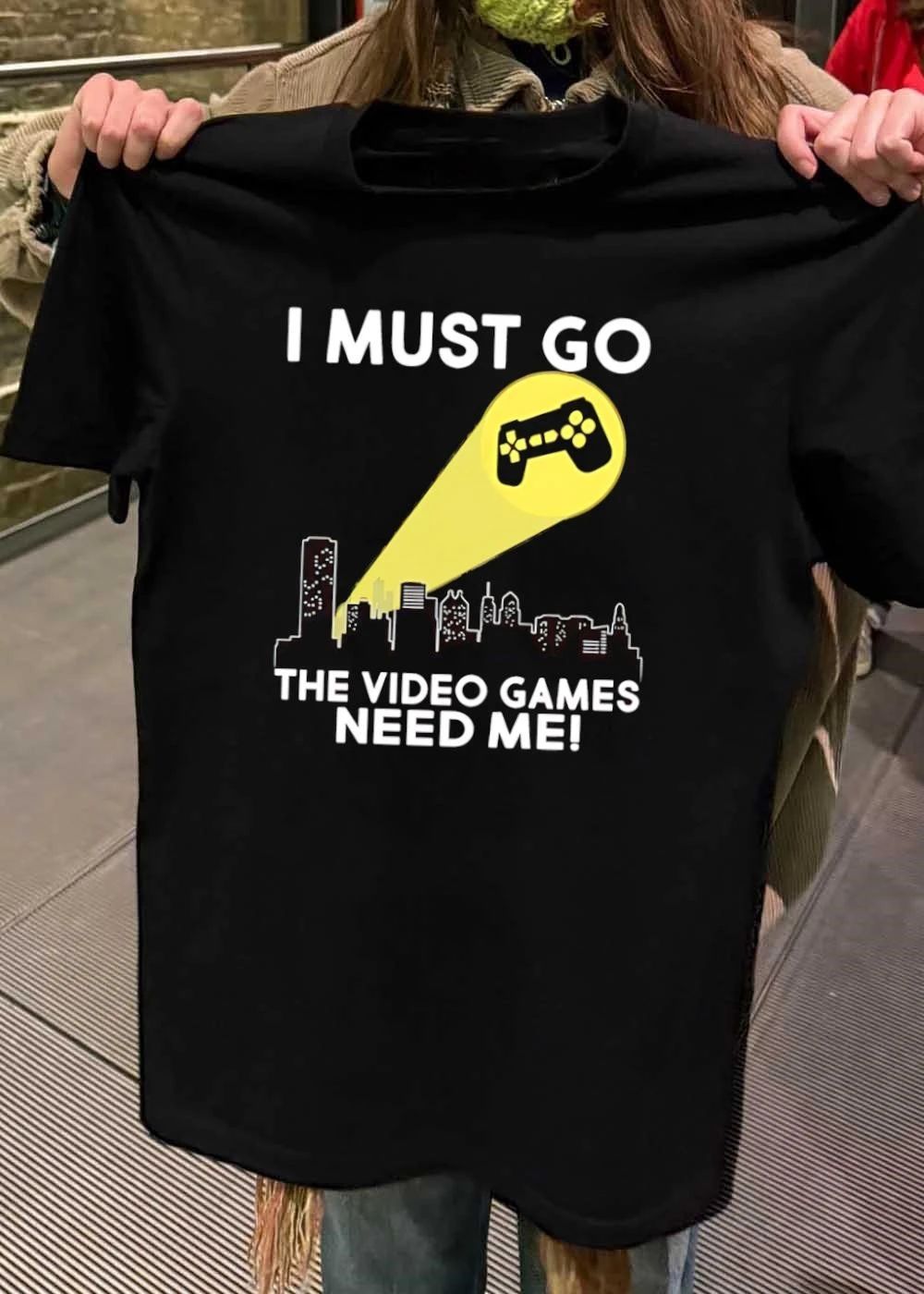 I Must Go The Video Games Need Me Game Controller - Adult & Kids T-Shirts, Sweatshirts & Hoodies apparel design preview 2