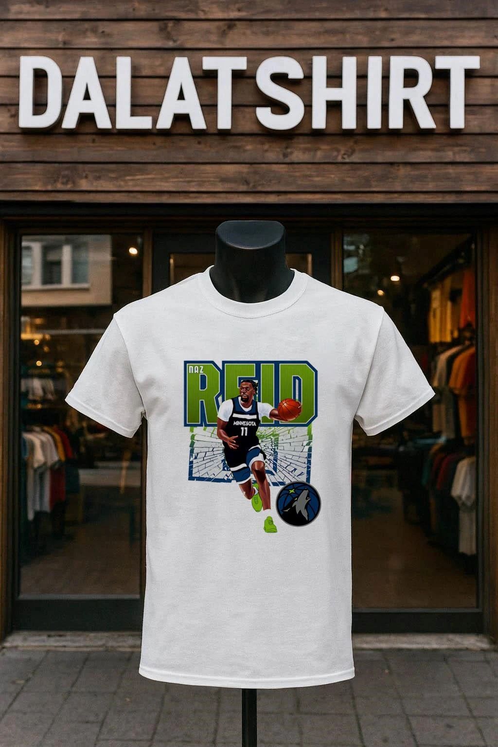 Naz Reid Minnesota Timberwolves Shattered - Adult & Kids T-Shirts, Sweatshirts & Hoodies apparel design preview 1