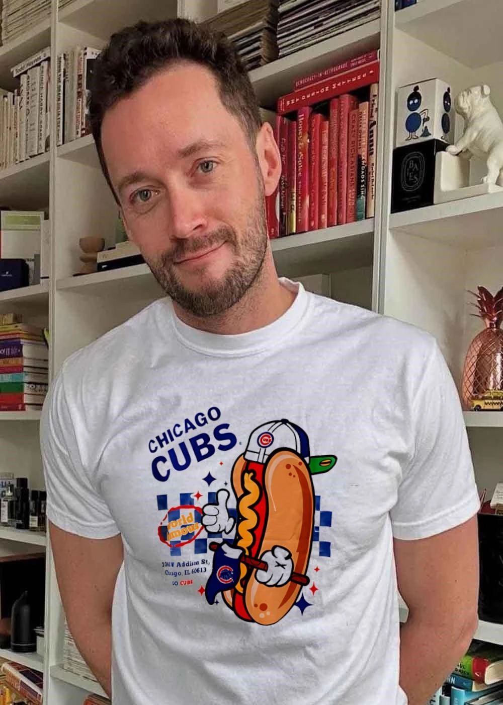 Chicago Cubs World Famous 1060 Addison St Hot Dog - Adult & Kids T-Shirts, Sweatshirts & Hoodies apparel design preview 2