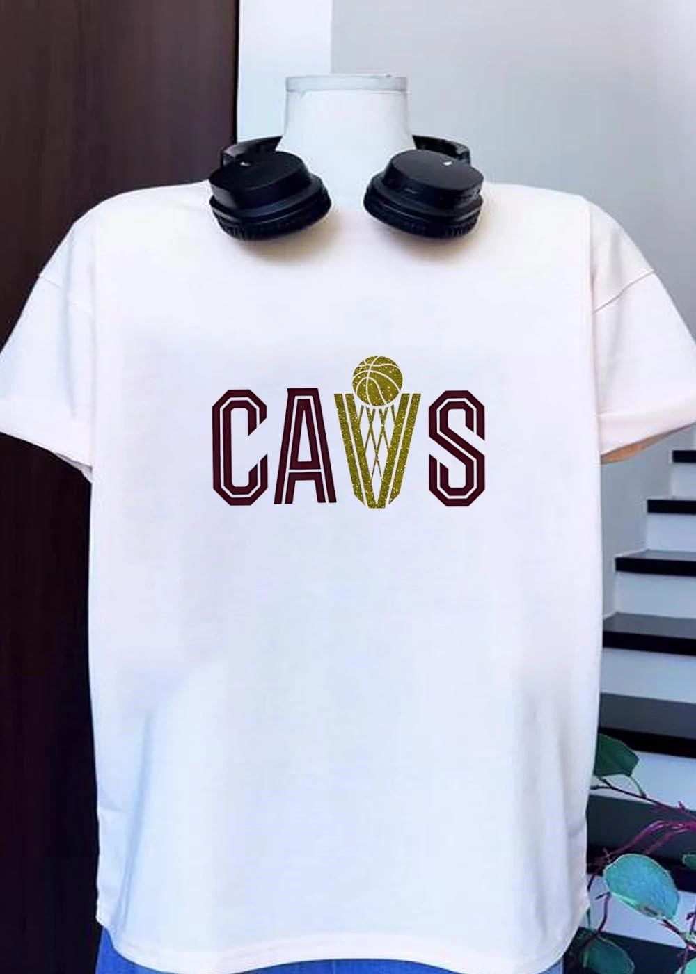 CAVS Basketball Gold Glitter Trophy Net - Adult & Kids T-Shirts, Sweatshirts & Hoodies apparel design preview 1
