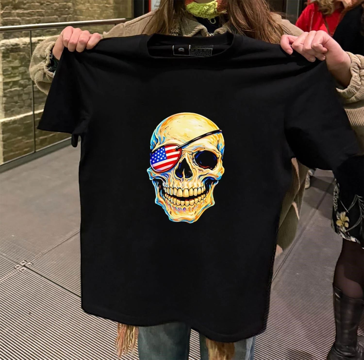 Pirate Skull USA 250th - Adult & Kids T-Shirts, Sweatshirts & Hoodies apparel design preview 2