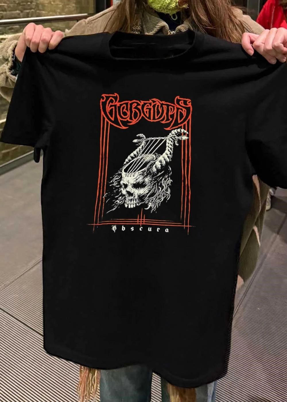 Gorguts Obscura Album Skull Lyre - Adult & Kids T-Shirts, Sweatshirts & Hoodies apparel design preview 2