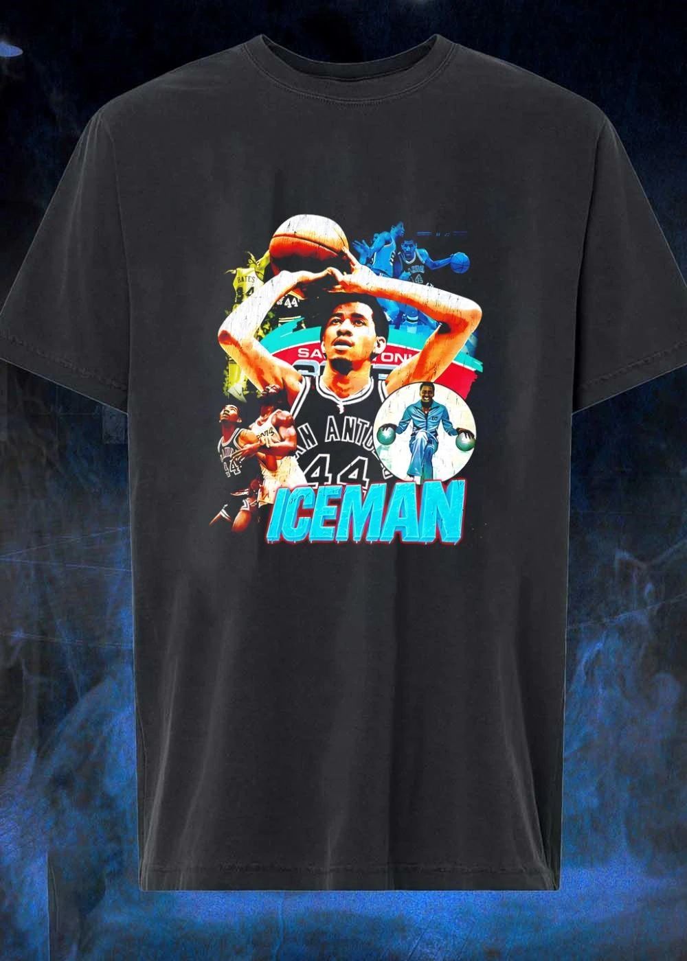 George Gervin Iceman San Antonio 44 Basketball - Adult & Kids T-Shirts, Sweatshirts & Hoodies apparel design preview 1