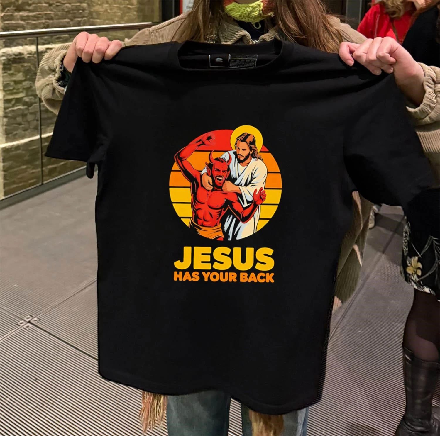 Jesus has your back - Adult & Kids T-Shirts, Sweatshirts & Hoodies apparel design preview 2