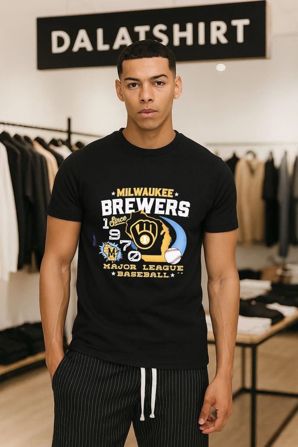 Milwaukee Brewers Since 1970 MLB - Adult & Kids T-Shirts, Sweatshirts & Hoodies apparel design preview 1