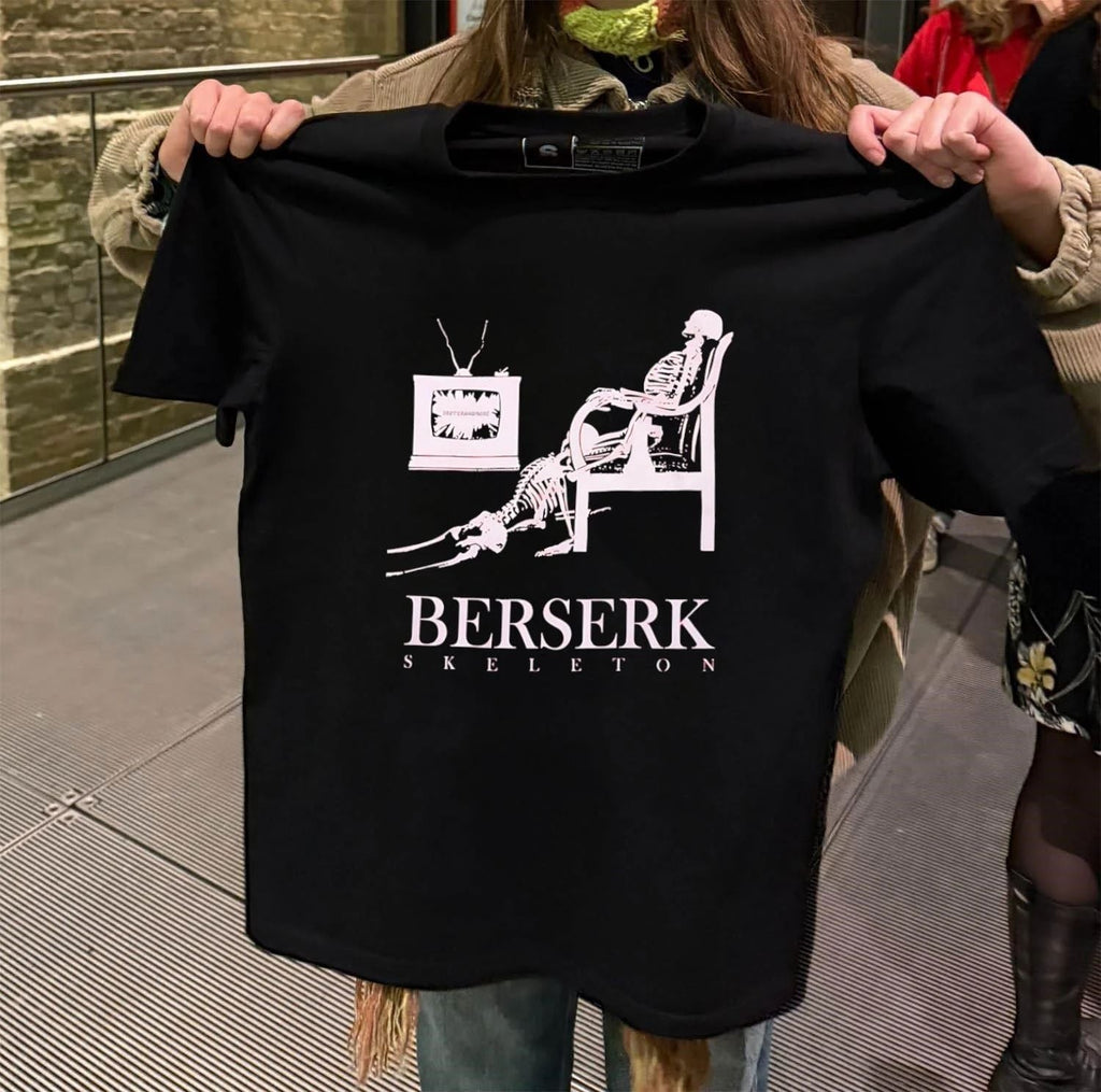 Berserk Skeleton Watching TV - Adult & Kids T-Shirts, Sweatshirts & Hoodies apparel design preview 2