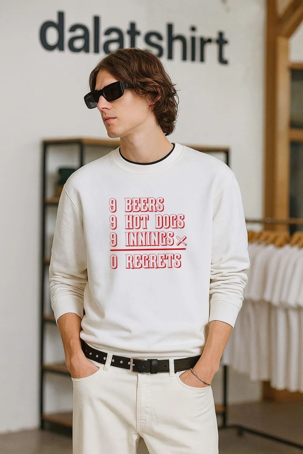 Cincinnati Baseball 9 beers hot dogs innings 0 - Adult & Kids T-Shirts, Sweatshirts & Hoodies apparel design preview 2