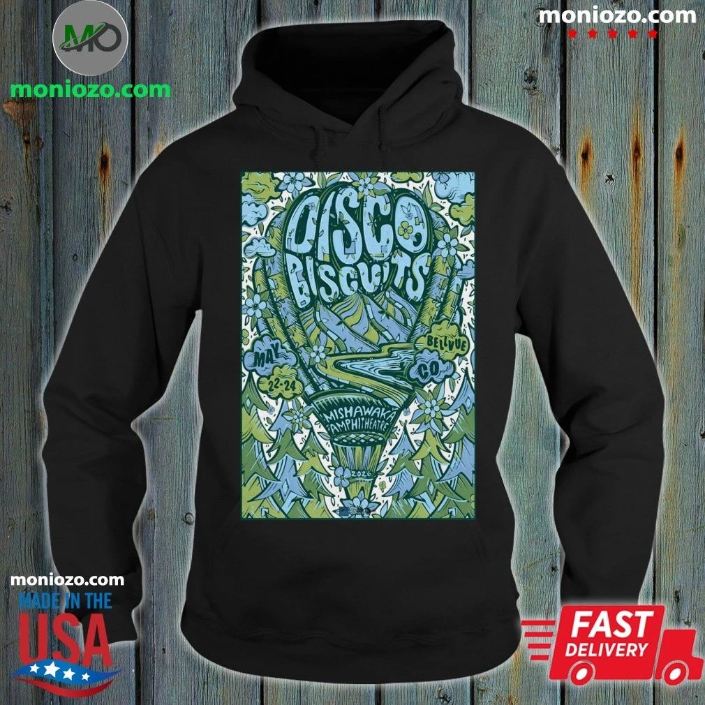 Original The Disco Biscuits 5 22-5 24 2026 Bellvue CO - Adult & Kids T-Shirts, Sweatshirts & Hoodies apparel design preview 2