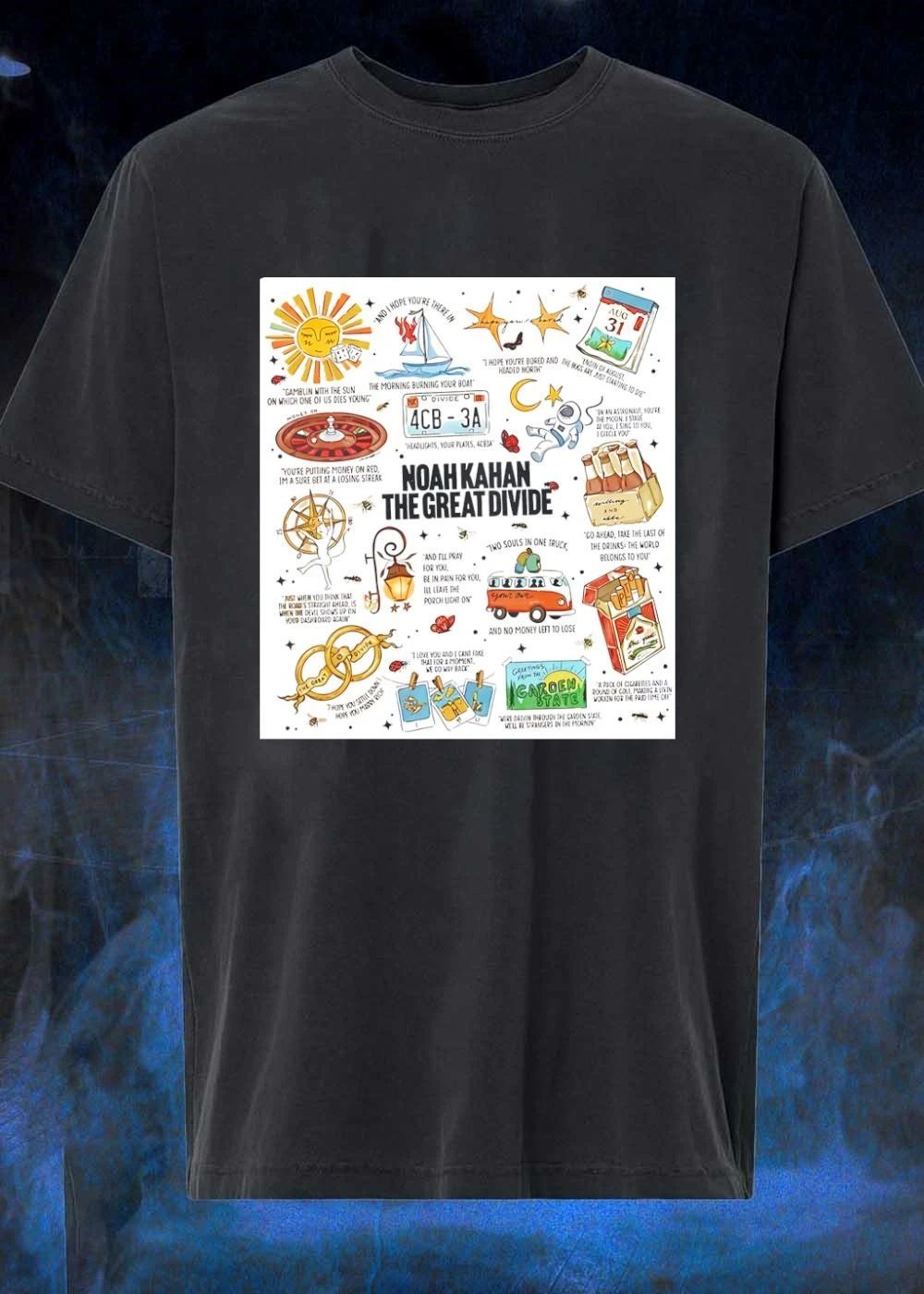 Noah Kahan The Great Divide Garden State Lyric Doodle - Adult & Kids T-Shirts, Sweatshirts & Hoodies apparel design preview 1