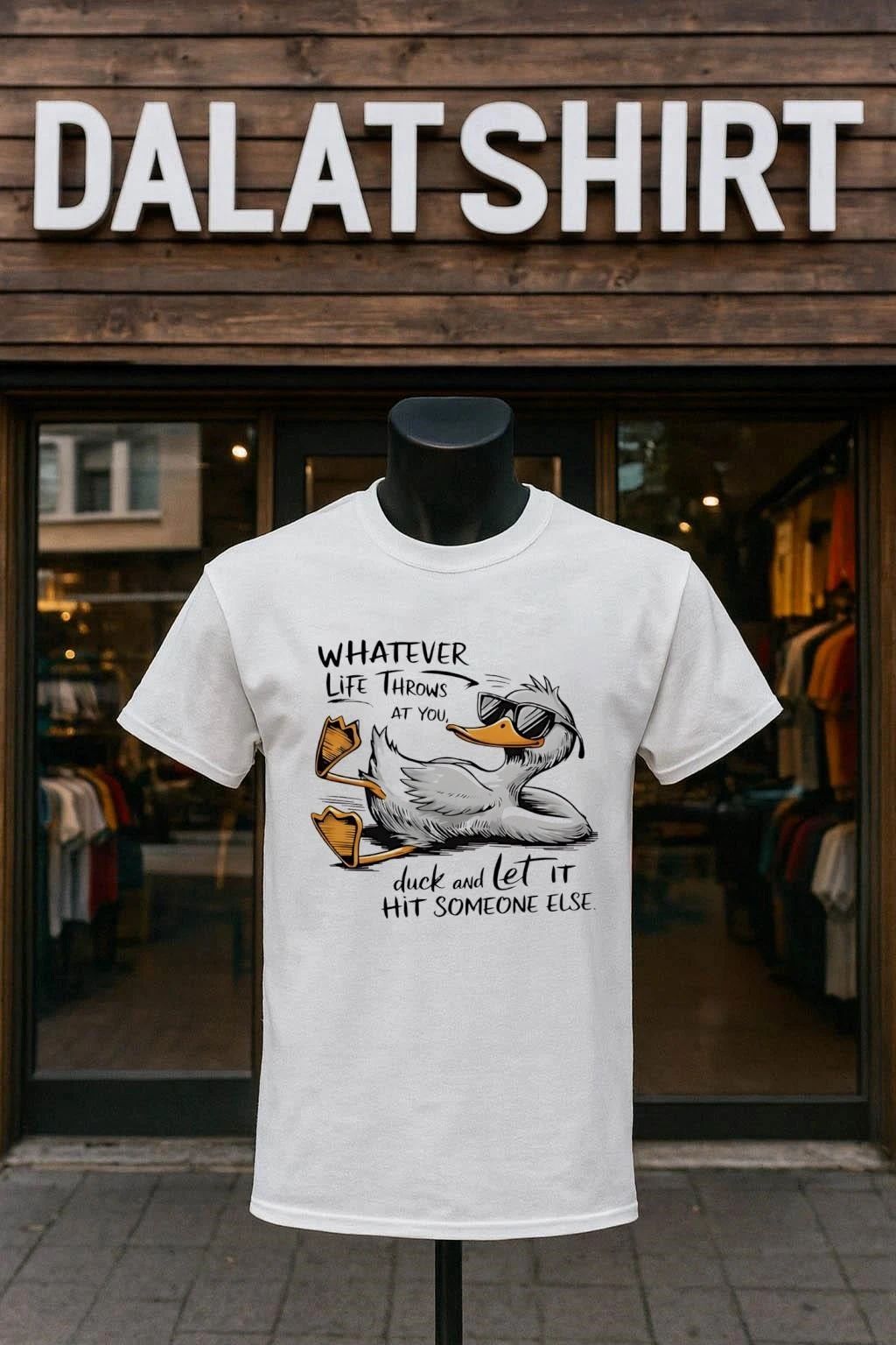Whatever life throws at you duck and let it hit - Adult & Kids T-Shirts, Sweatshirts & Hoodies apparel design preview 1
