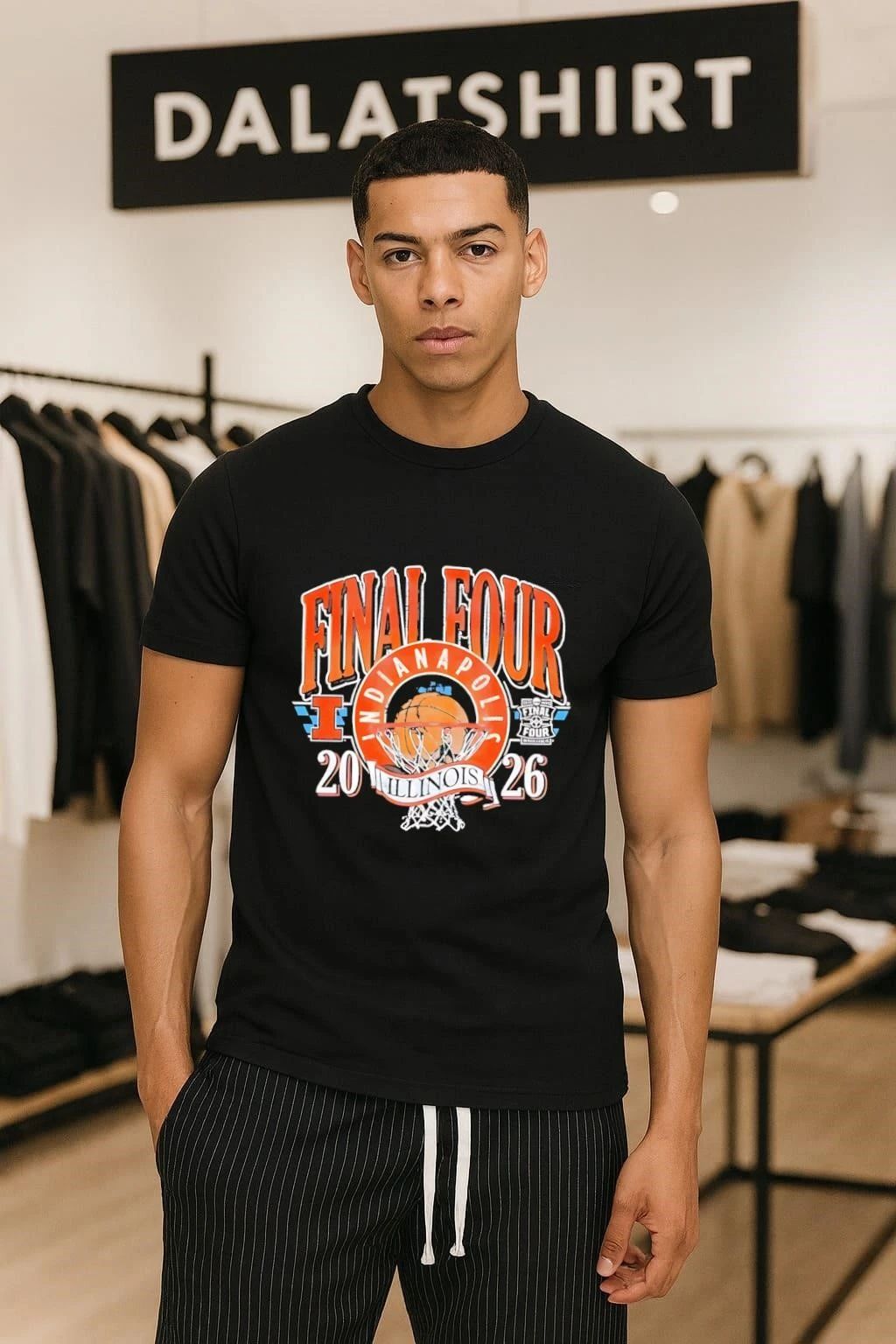 Illinois basketball final four indy vintage - Adult & Kids T-Shirts, Sweatshirts & Hoodies apparel design preview 1