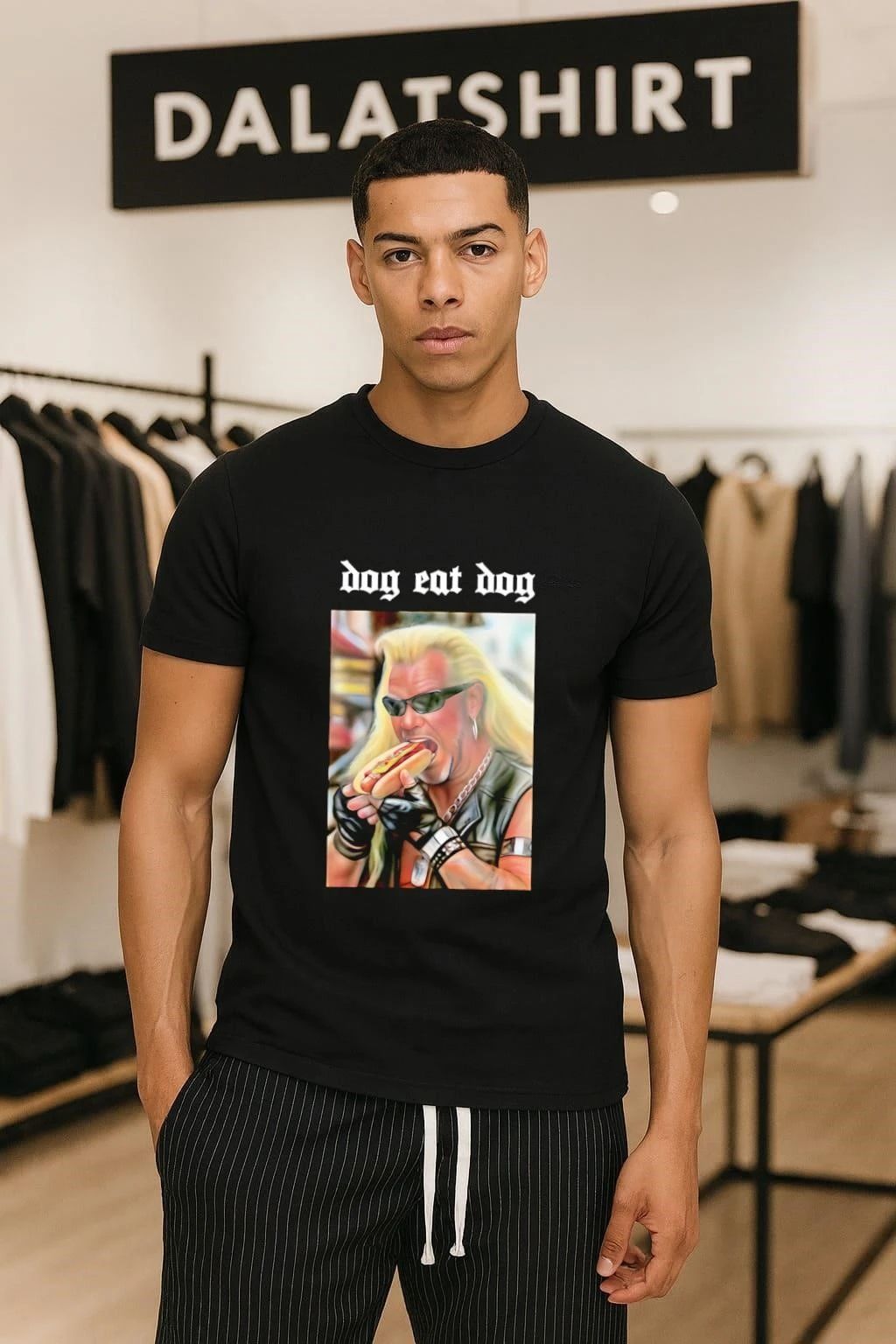 Dog Eat Man Eating Hot - Adult & Kids T-Shirts, Sweatshirts & Hoodies apparel design preview 1