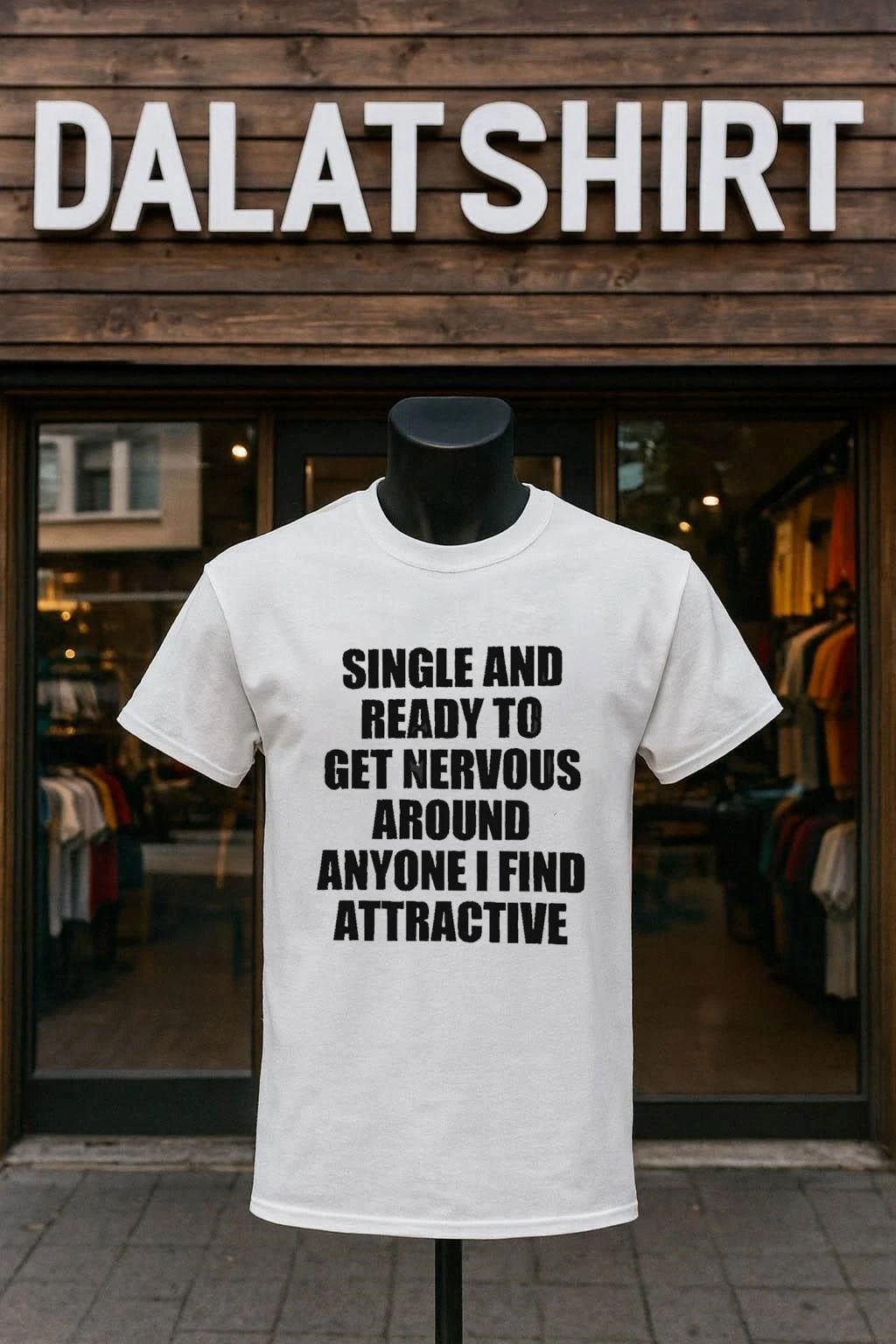 Single And Ready To Get Nervous Around Anyone I Find - Adult & Kids T-Shirts, Sweatshirts & Hoodies apparel design preview 1