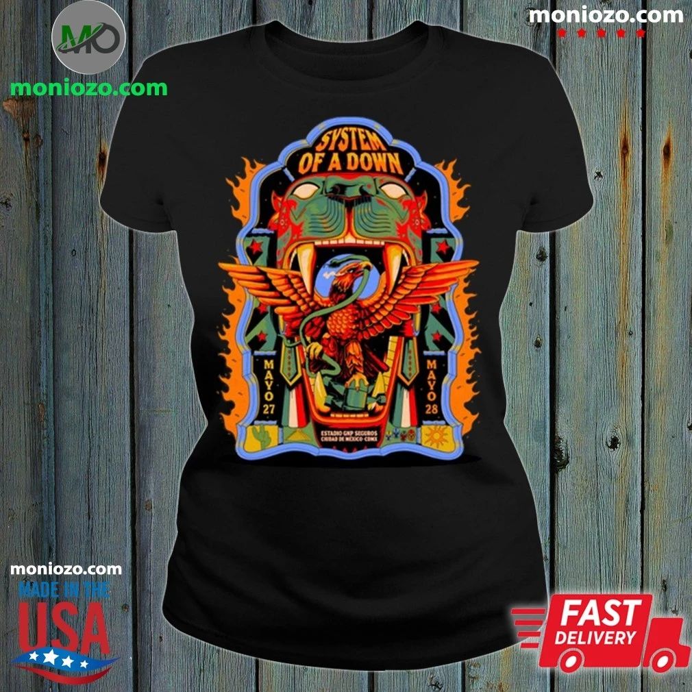 System Of A Down 5 27-5 28 2026 Mexico City - Adult & Kids T-Shirts, Sweatshirts & Hoodies apparel design preview 1