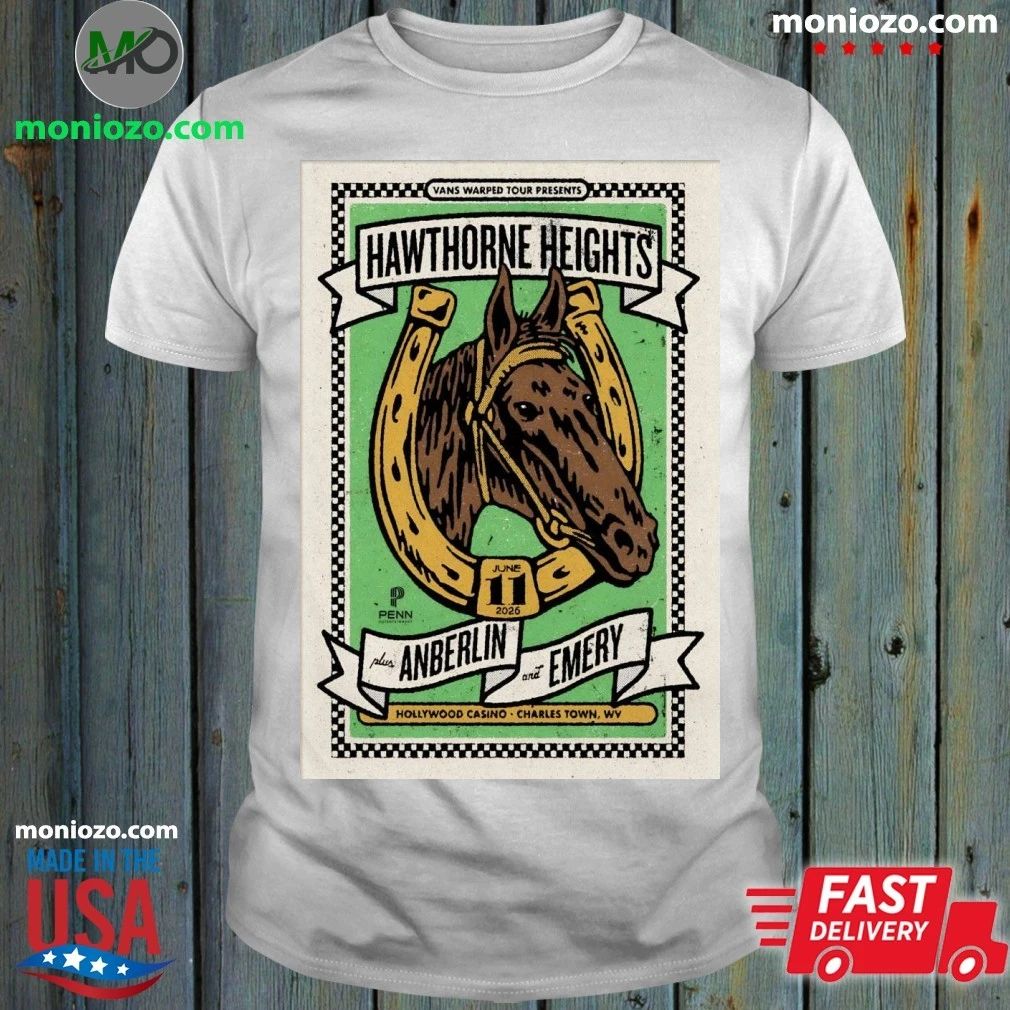 Hawthorne Heights 6 11 2026 Charles Town WV Poster - Adult & Kids T-Shirts, Sweatshirts & Hoodies apparel design preview 1