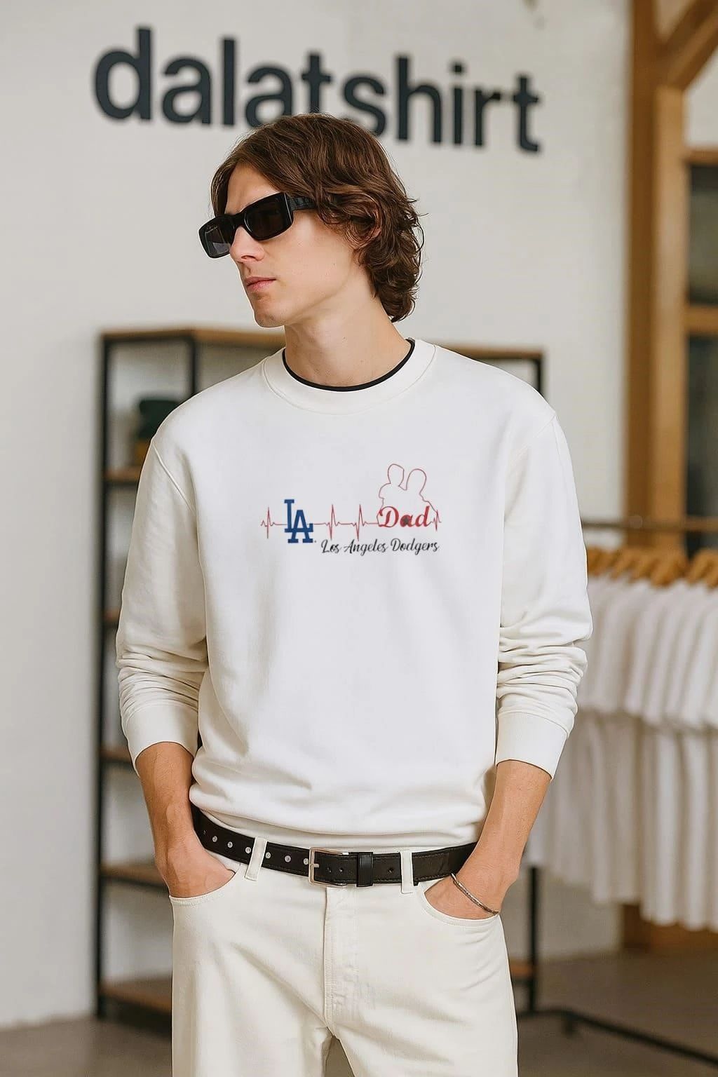 Los Angeles Dodgers This Is What An Awesome Dad Looks - Adult & Kids T-Shirts, Sweatshirts & Hoodies apparel design preview 2