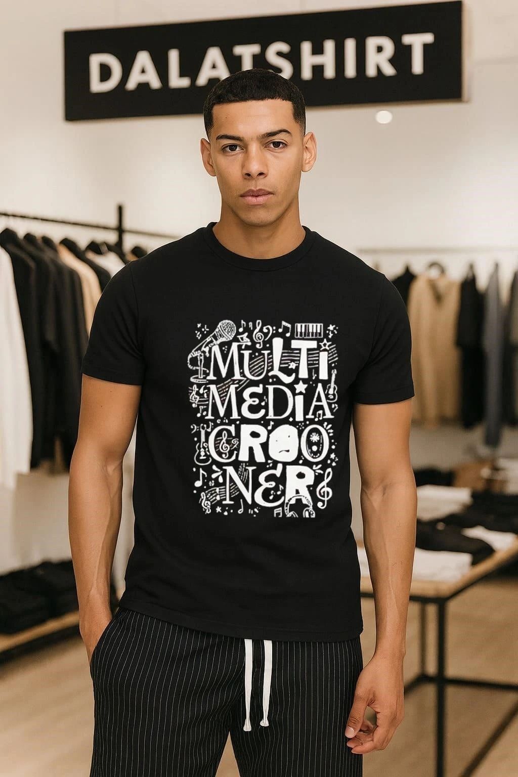 Multimedia Crooner Music Design - Adult & Kids T-Shirts, Sweatshirts & Hoodies apparel design preview 1