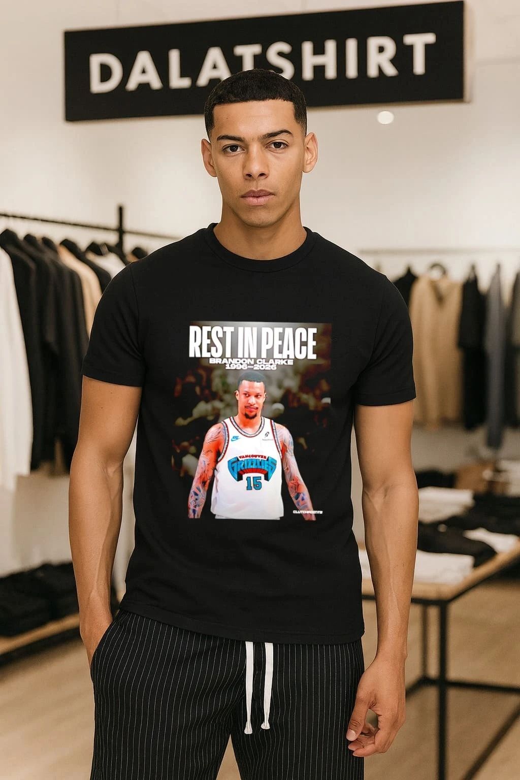 Re MemBering Brandon Clarke 1996-2026 - Adult & Kids T-Shirts, Sweatshirts & Hoodies apparel design preview 1