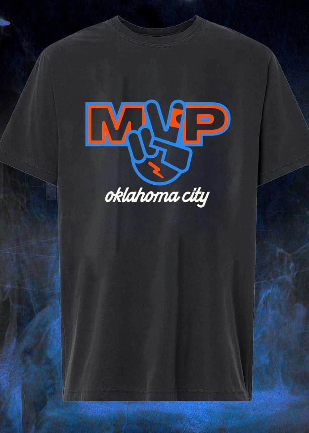 MVP Oklahoma City Shai Gilgeous Alexander Peace Sign - Adult & Kids T-Shirts, Sweatshirts & Hoodies apparel design preview 1