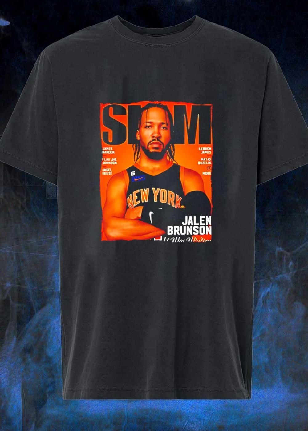 Slam Magazine Jalen Brunson New York Basketball - Adult & Kids T-Shirts, Sweatshirts & Hoodies apparel design preview 1