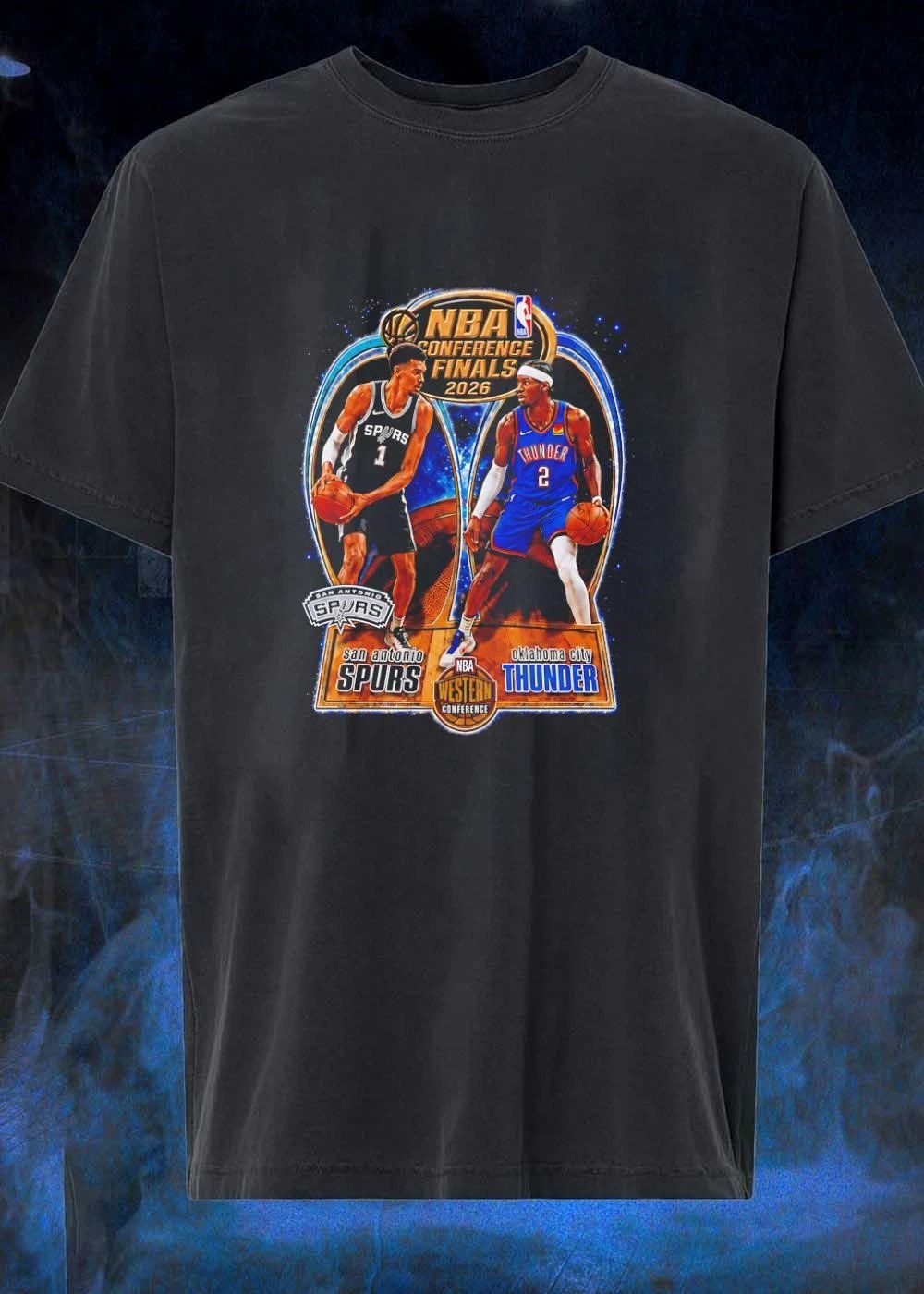 NBA Conference Finals 2026 Spurs Thunder - Adult & Kids T-Shirts, Sweatshirts & Hoodies apparel design preview 1