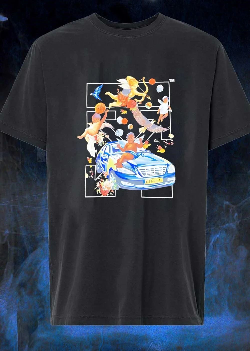 Off-White Cherubs Car Eagle Basketball - Adult & Kids T-Shirts, Sweatshirts & Hoodies apparel design preview 1