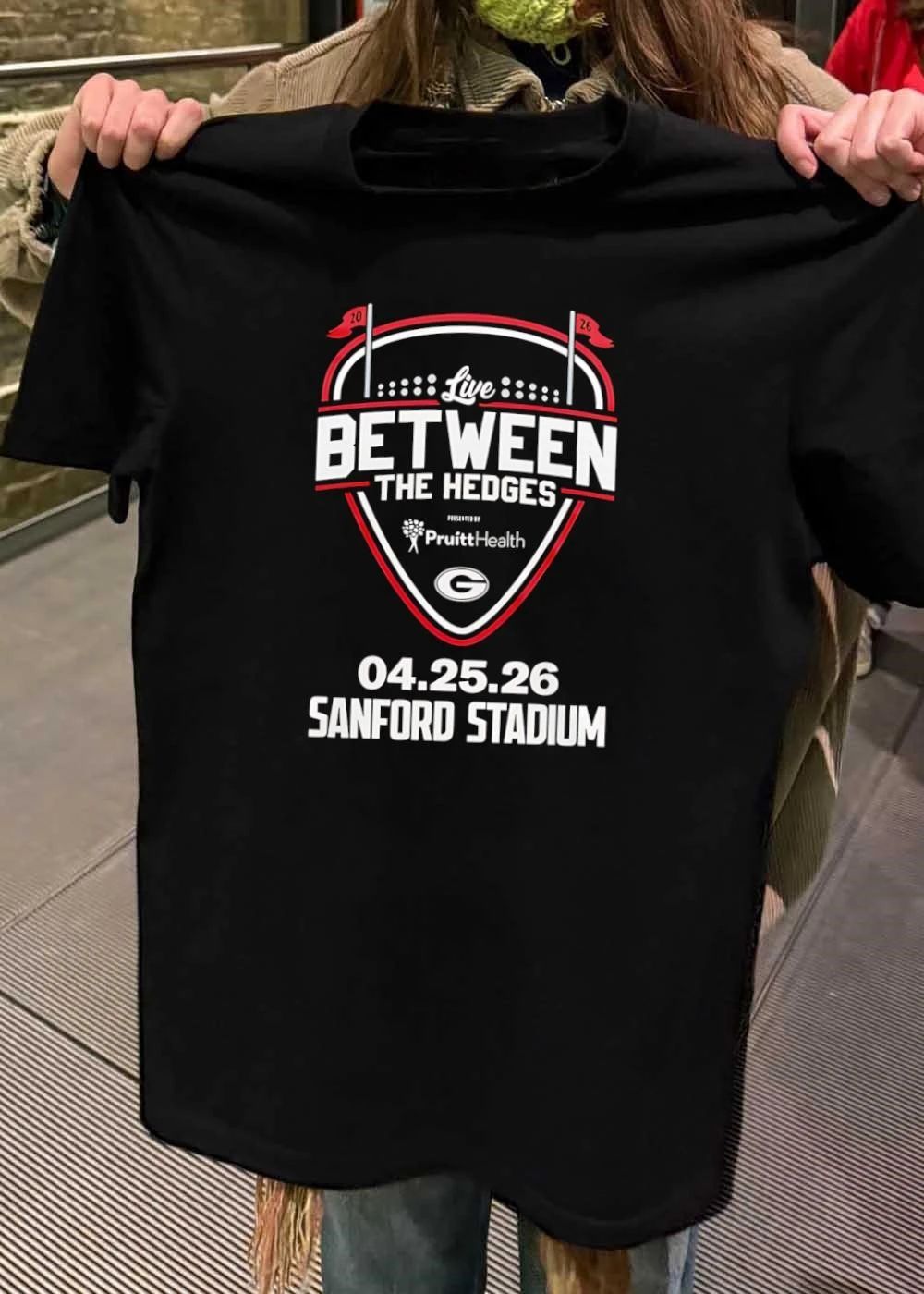 Live Between The Hedges Georgia G Sanford Stadium - Adult & Kids T-Shirts, Sweatshirts & Hoodies apparel design preview 2