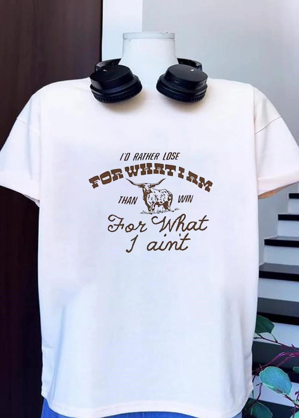 I'd Rather Lose For What I Am Than Win Ain't Longhorn - Adult & Kids T-Shirts, Sweatshirts & Hoodies apparel design preview 1