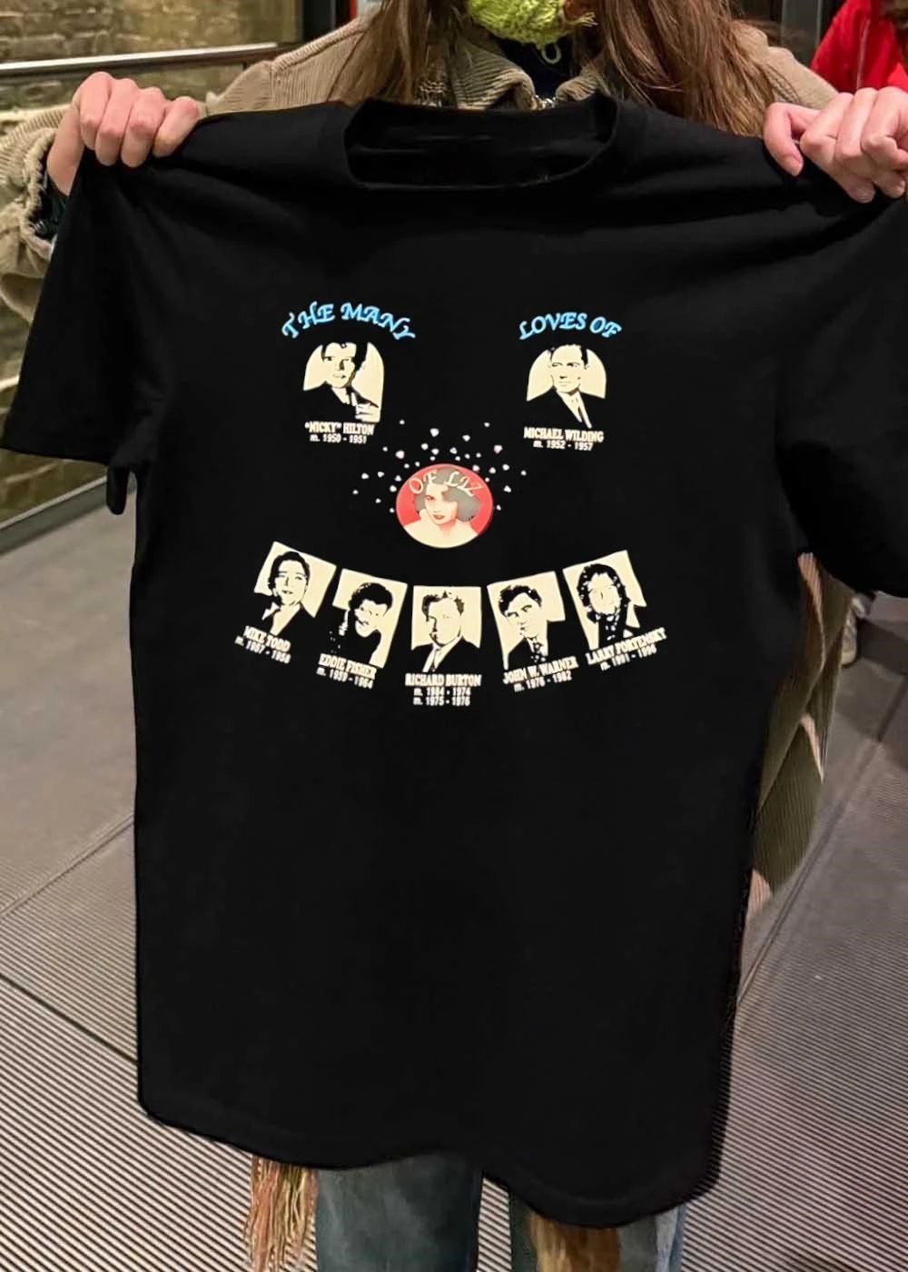 The Many Loves Of Liz Elizabeth Taylor Husbands - Adult & Kids T-Shirts, Sweatshirts & Hoodies apparel design preview 2